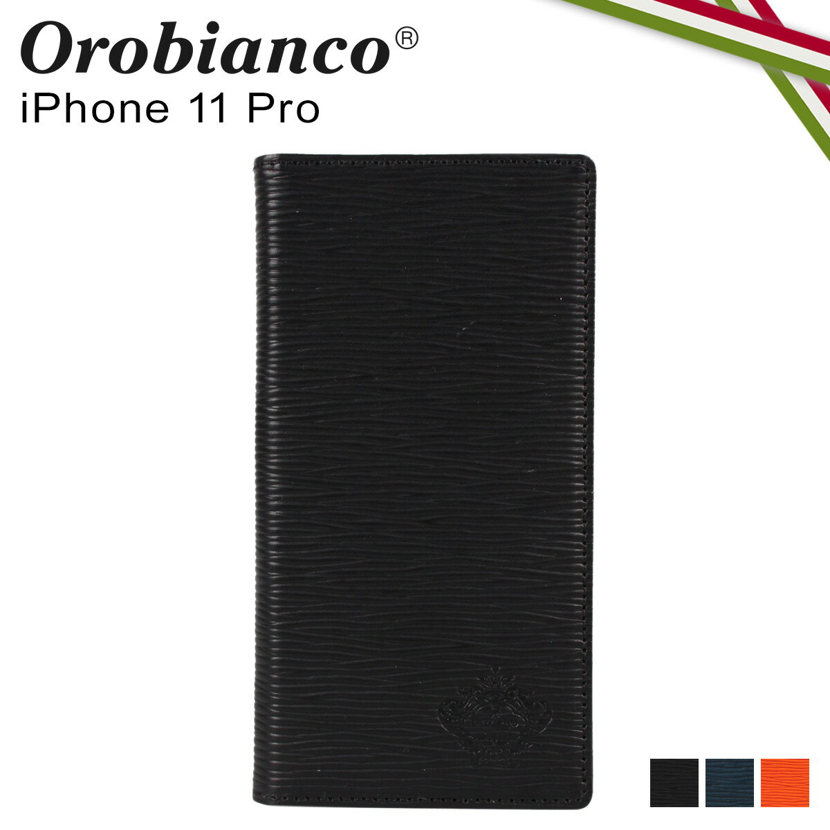 【最大1000円OFFクーポン配布中】 Orobianco オロビアンコ iPhone11 Pro ケース スマホケース 携帯 手帳型 アイフォン メンズ レディース ONDA BOOK TYPE SMARTPHONE CASE ブラック ネイビー オレンジ 黒 ORIP-0006-11Pro