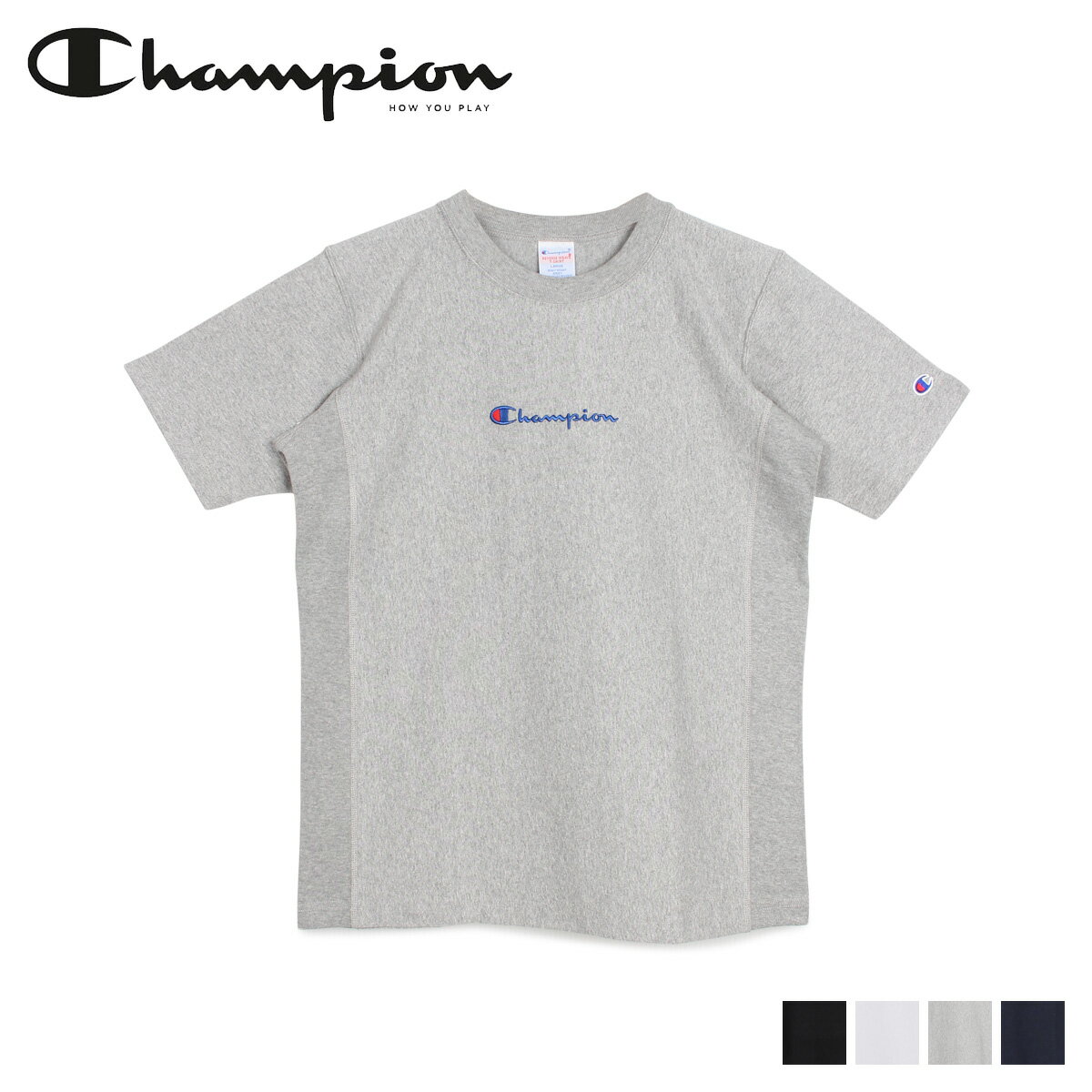 Champion チャンピオン Tシャツ 半袖 リバースウィーブ メンズ レディース REVERSE WEAVE T-SHIRT ブラック ホワイト グレー ネイビー 黒 白 C3-M304