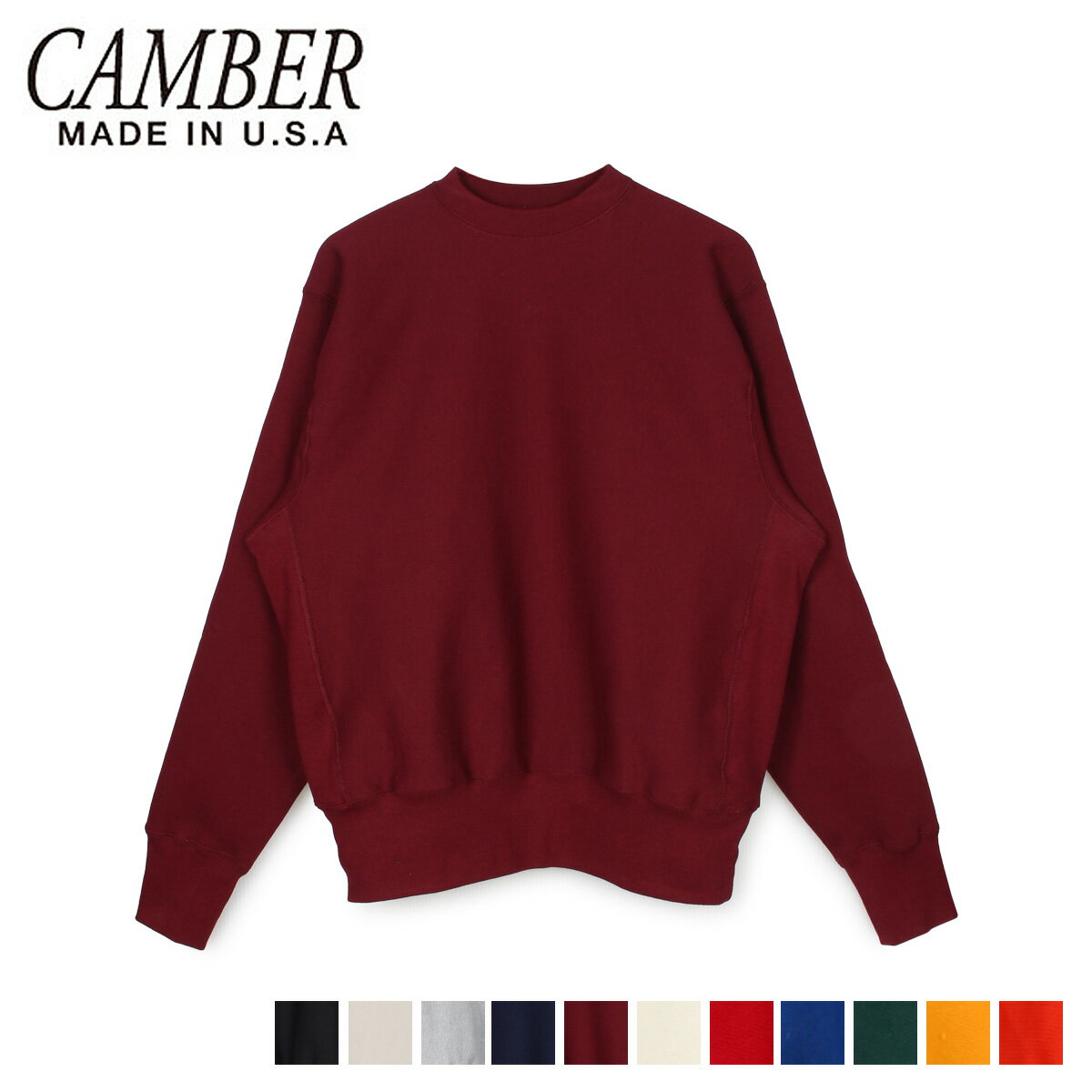 【最大1000円OFFクーポン配布中】 CAMBER キャンバー トレーナー スウェット メンズ 無地 CROSS KNIT CREWNECK SWEAT SHIRT 234