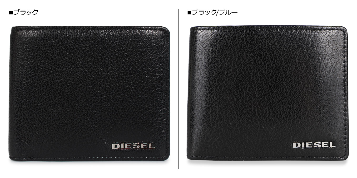 DIESEL ディーゼル 財布 二つ折り メンズ HIRESH S ブラック 黒 X06757-P3043