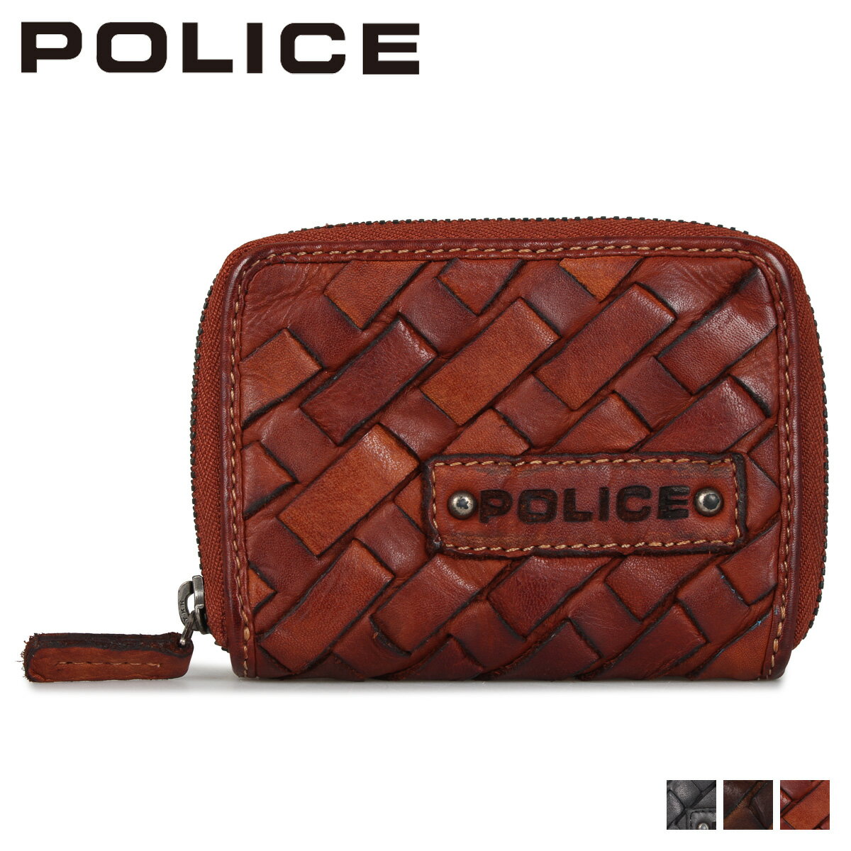 【最大1000円OFFクーポン配布中】 POLICE ポリス コインケース 小銭入れ メンズ メッシュ ラウンドファスナー MESH COIN CASE ブラック ブラウン カーキ 黒 PA-70300