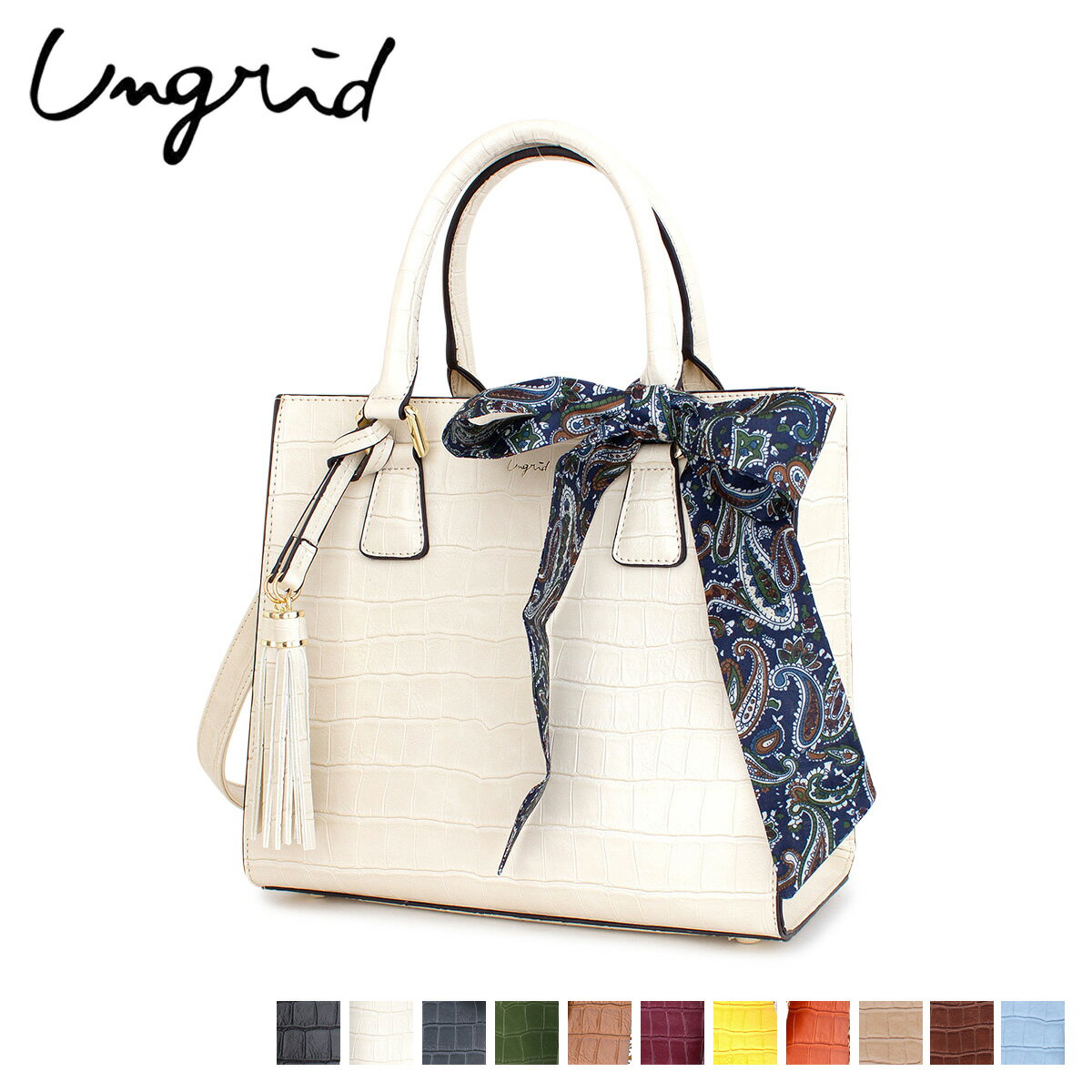 Ungrid 󥰥å Хå ϥɥХå Хå ǥ 2WAY HAND BAG ֥å ۥ磻 졼 ...