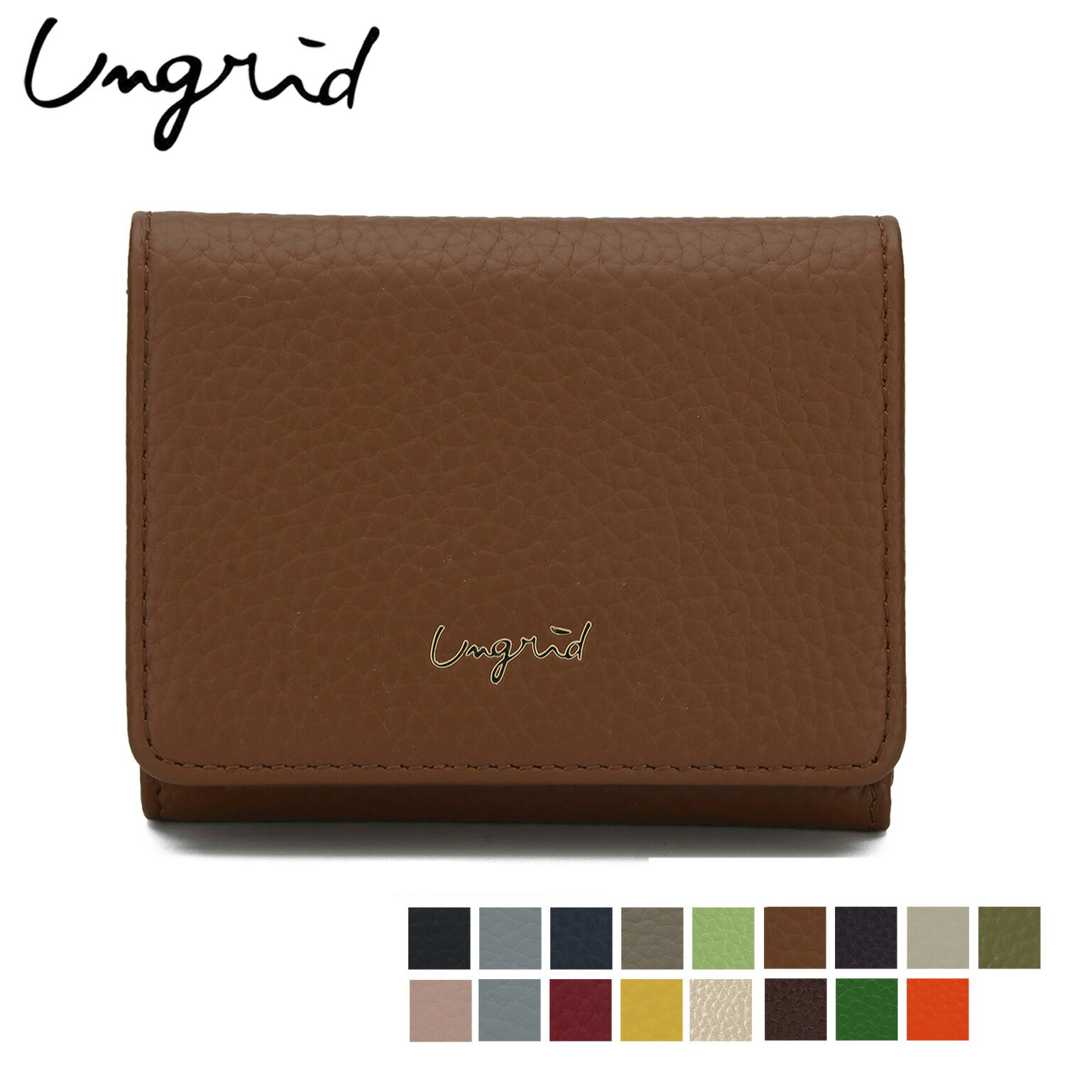 Ungrid 󥰥å  ߥ˺ ޤ ǥ TRI-FOLD MINI WALLET ֥å 졼 ͥӡ ...
