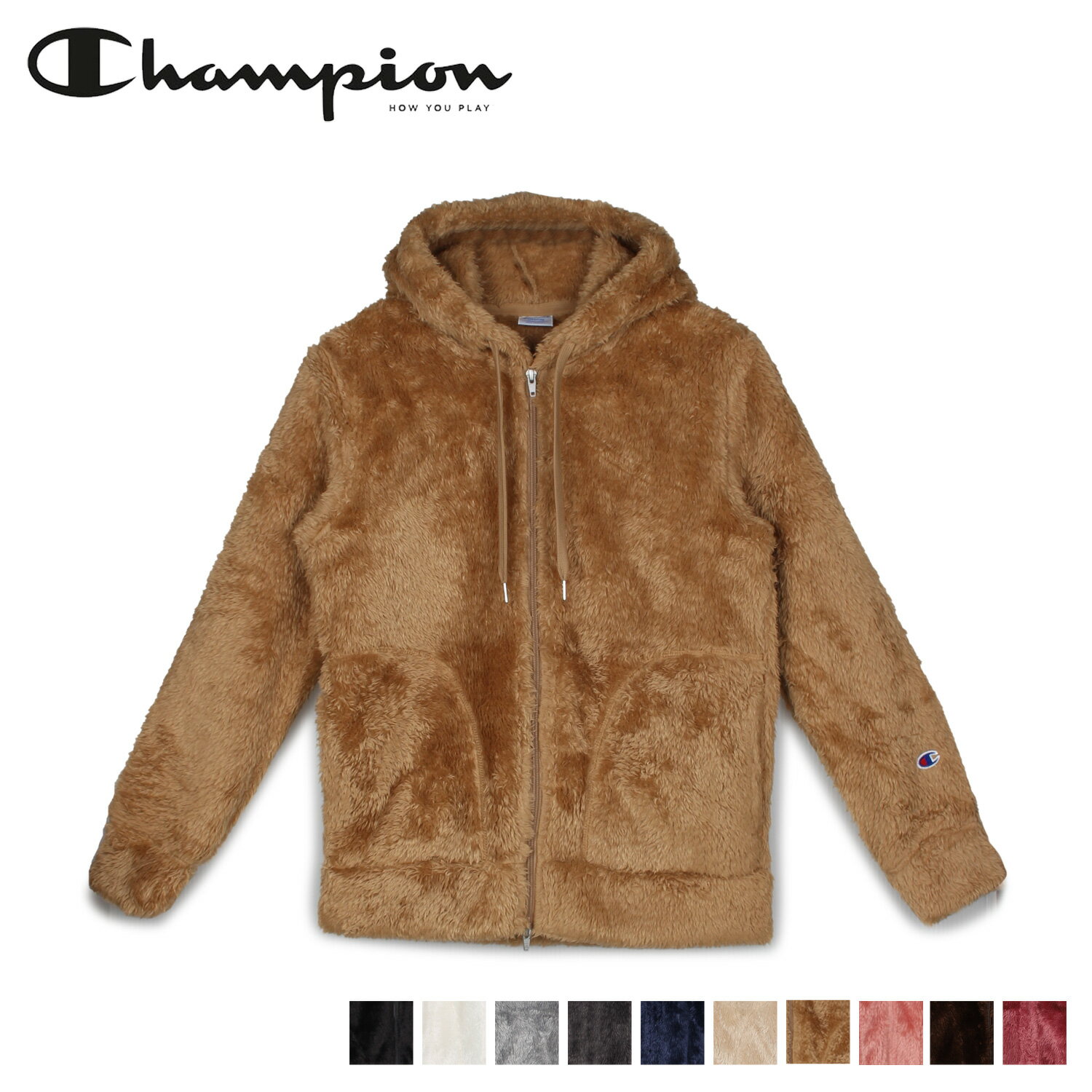 チャンピオン パーカー レディース Champion チャンピオン ジャケット フリースジャケット ジップアップ アウター レディース ZIP HOODED JACKET ブラック ホワイト グレー ネイビー ベージュ ブラウン ピンク 黒 白 CW-L604