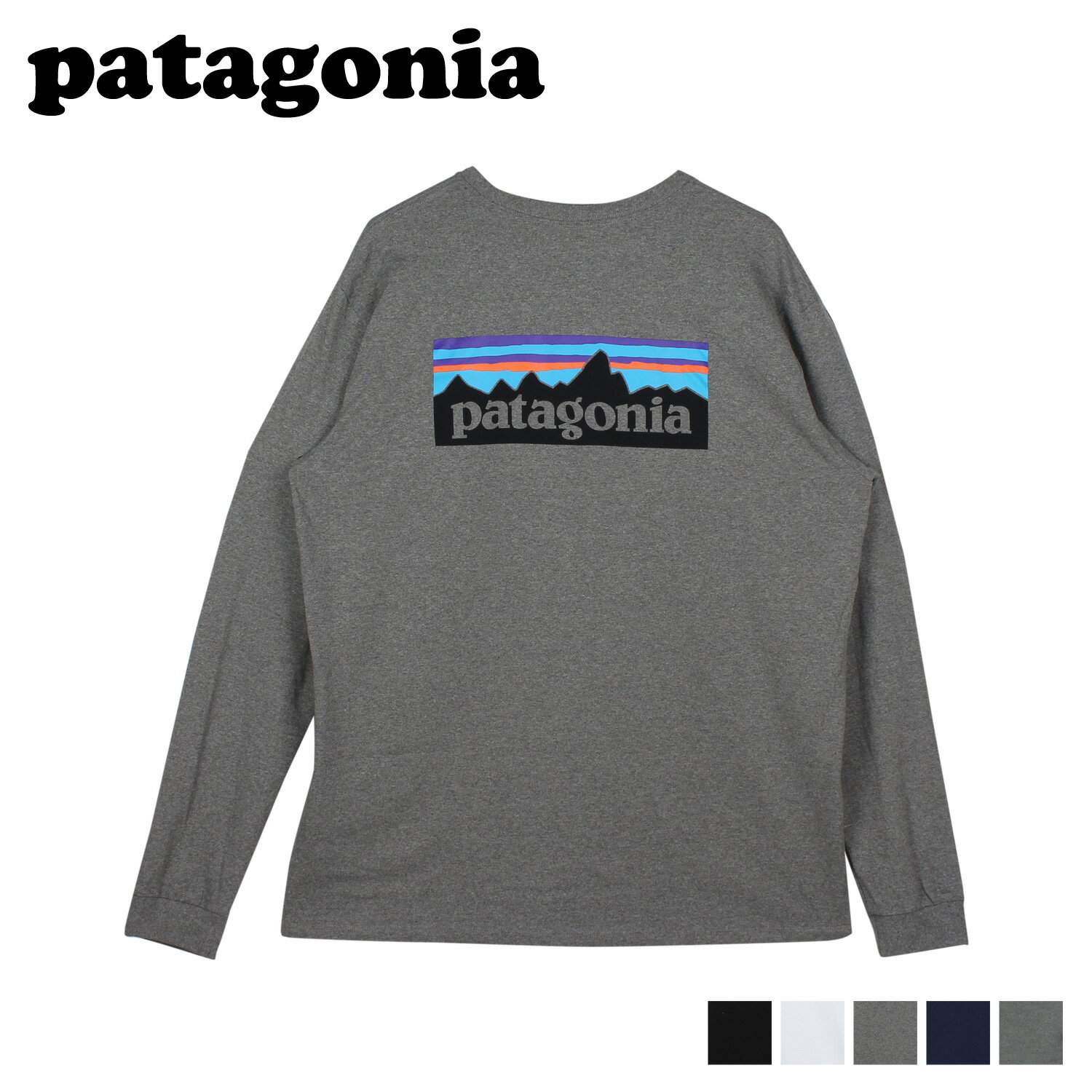 【最大1000円OFFクーポン】 patagonia パタゴニア Tシャツ 長袖 ロンT カットソー レスポンシビリティー メンズ P-6 LOGO RESPONSIBILI TEE ブラック ホワイト グレー 黒 白 38518