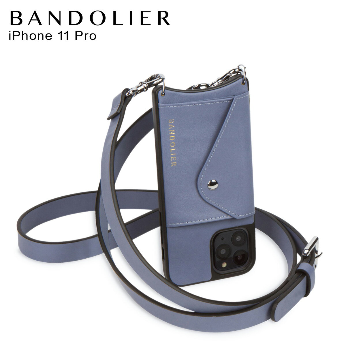 バンドリヤー BANDOLIER iPhone11 Pro ケース スマホケース 携帯 ショルダー アイフォン ヘイリー サイド スロット ブルー スモーク メンズ レディース HAILEY SIDE SLOT BLUE SMOKE ブルー 14HADPLS