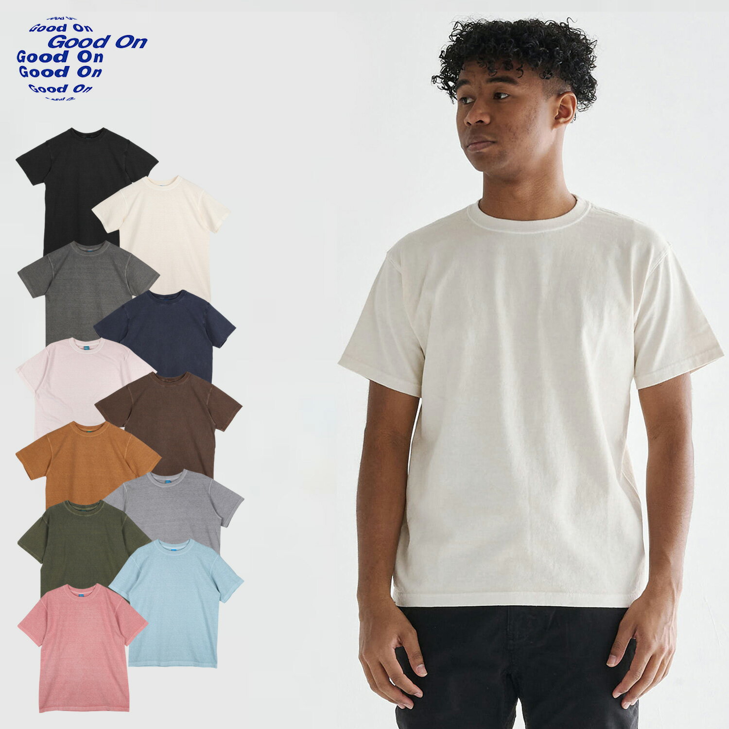 グッドオン Good On クルー Tシャツ 半袖 メンズ レディース Uネック SS CREW TEE GOST-701P
