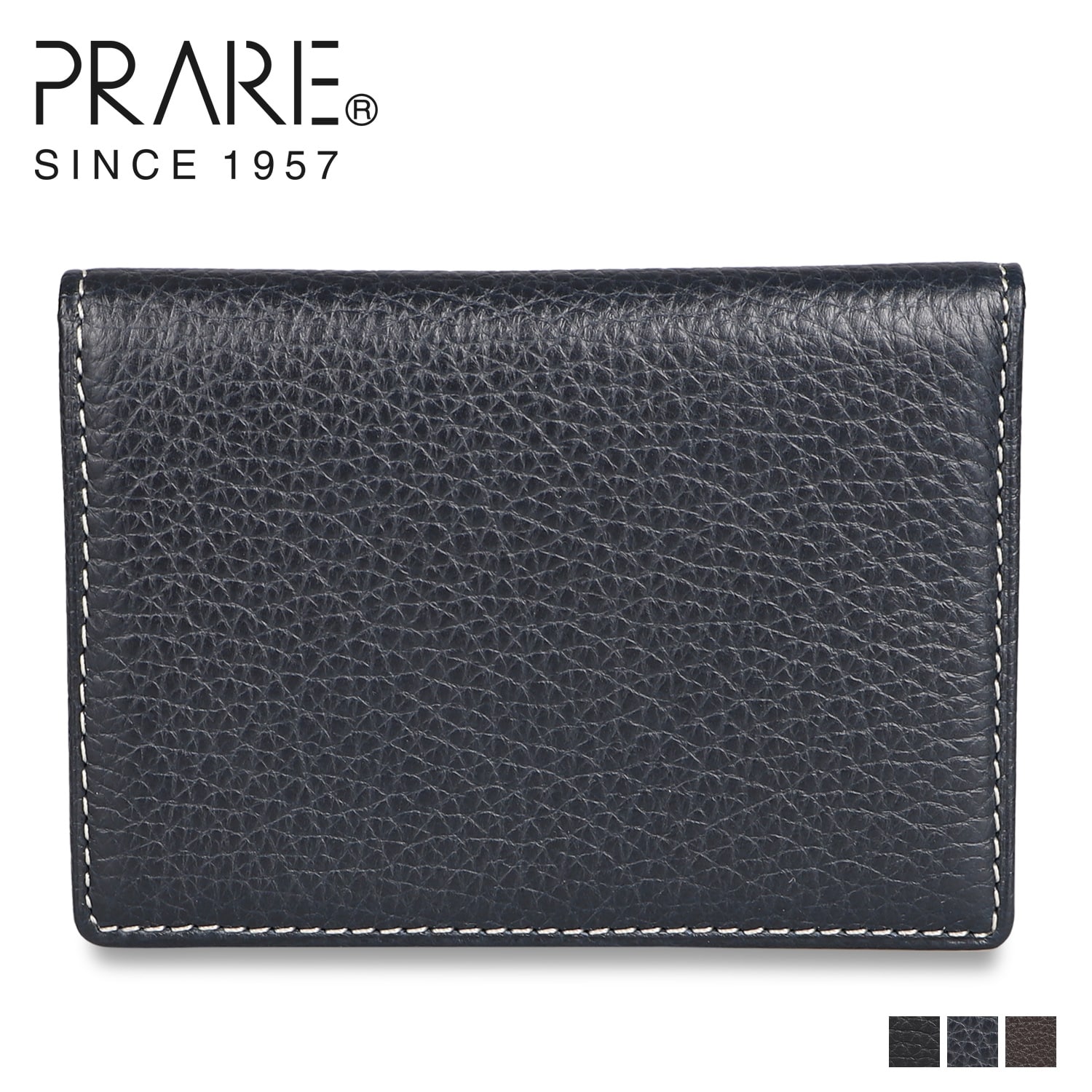 PRAIRIE プレリー イタリアンディア パスケース カードケース ID 定期入れ メンズ 本革 ITALIANDEERSKIN ブラック ネイビー ブラウン 黒 NP17570