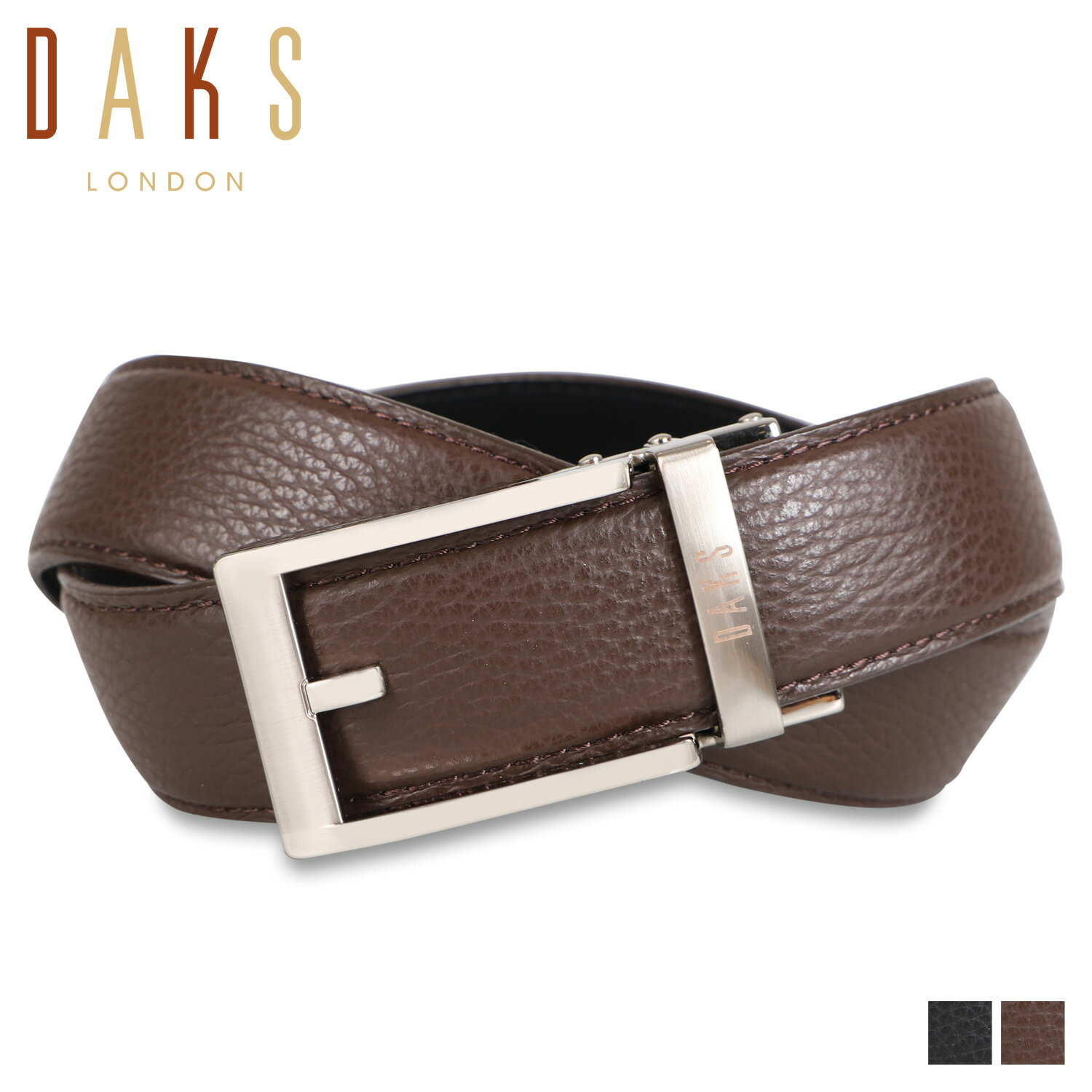 【最大1000円OFFクーポン配布中】 ダックス DAKS ベルト メンズ 本革 LEATHER BELT ブラック ダークブラウン 黒 DB16210