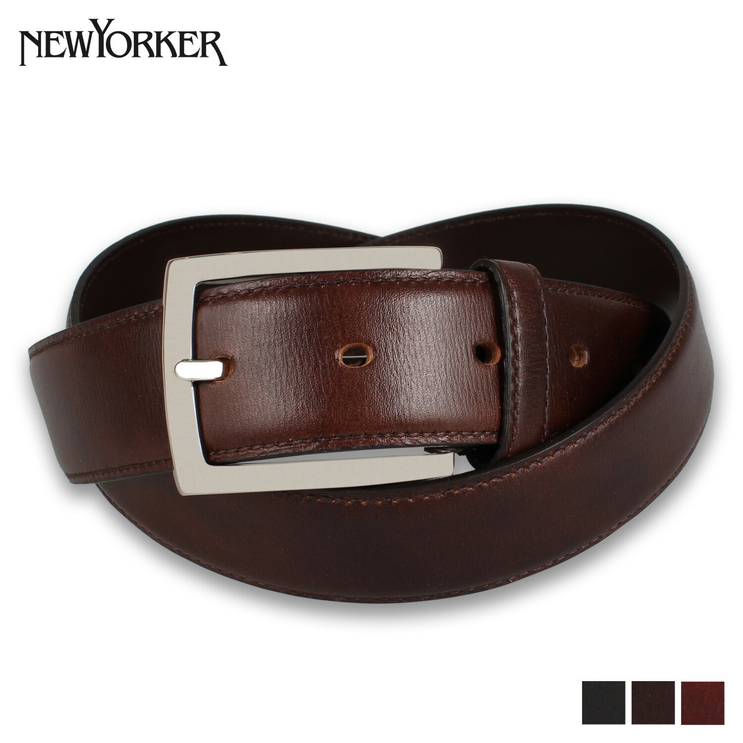 NEWYORKER ニューヨーカー ベルト メンズ 本革 BELT ブラック ブラウン ワイン 黒 NY-0080121