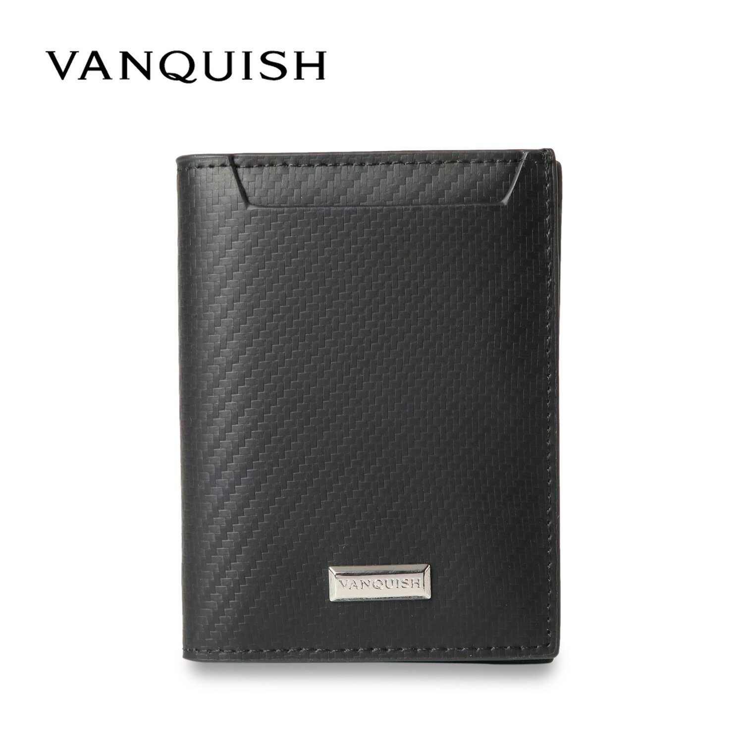 VANQUISH ヴァンキッシュ 二つ折り財布 メンズ 本革 WALLET ブラック 黒 43250