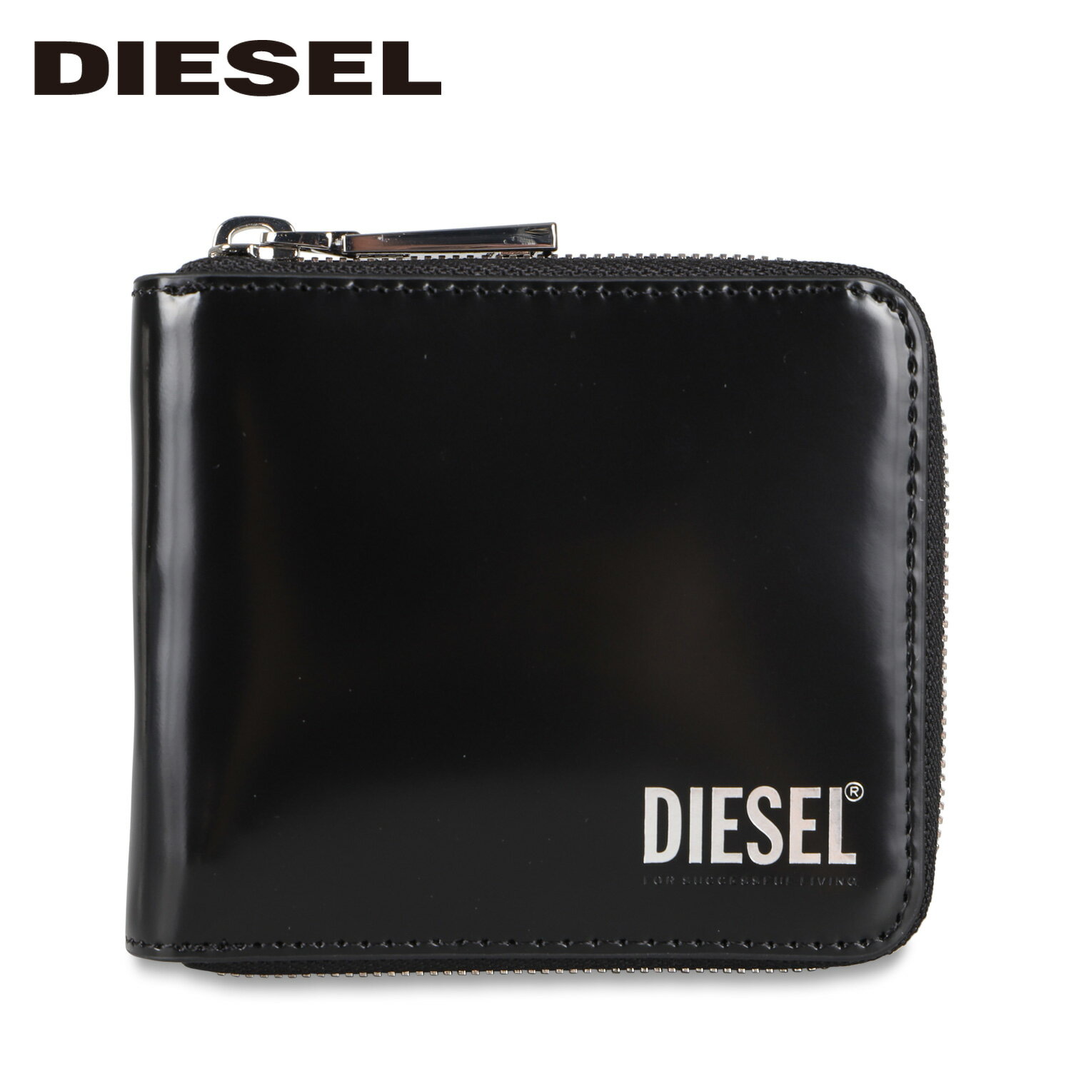 【10％OFFクーポン配布中】 DIESEL ディーゼル 二つ折り財布 メンズ ラウンドファスナー HIRESH XS ZIPPI WALLET ブラック 黒 X08191PS679