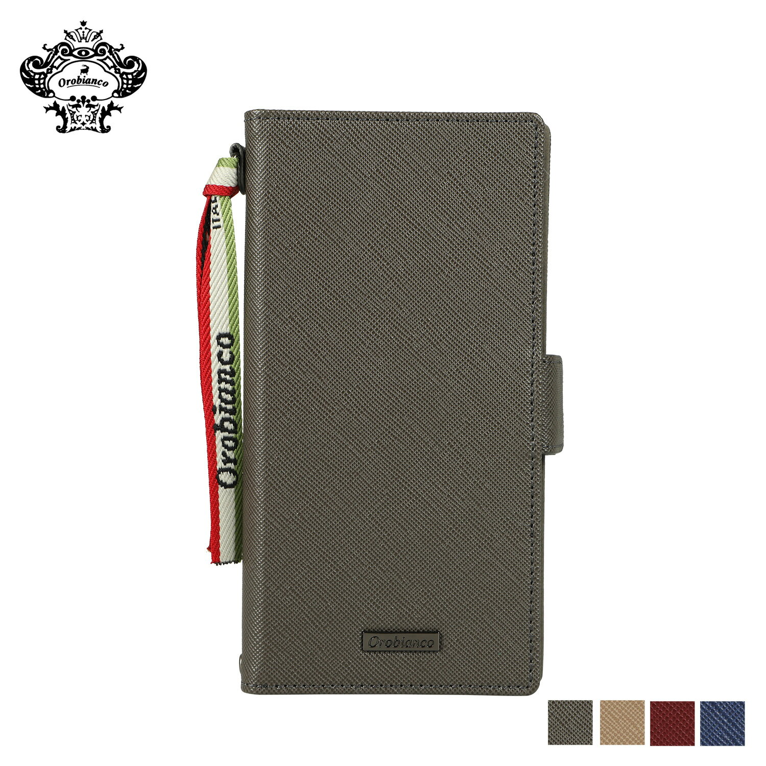 Orobianco オロビアンコ iPhone 13 ケース スマホケース 携帯 手帳型 メンズ レディース PU LEATHER BOOK TYPE CASE グレー ベージュ ワイン ダーク ブルー