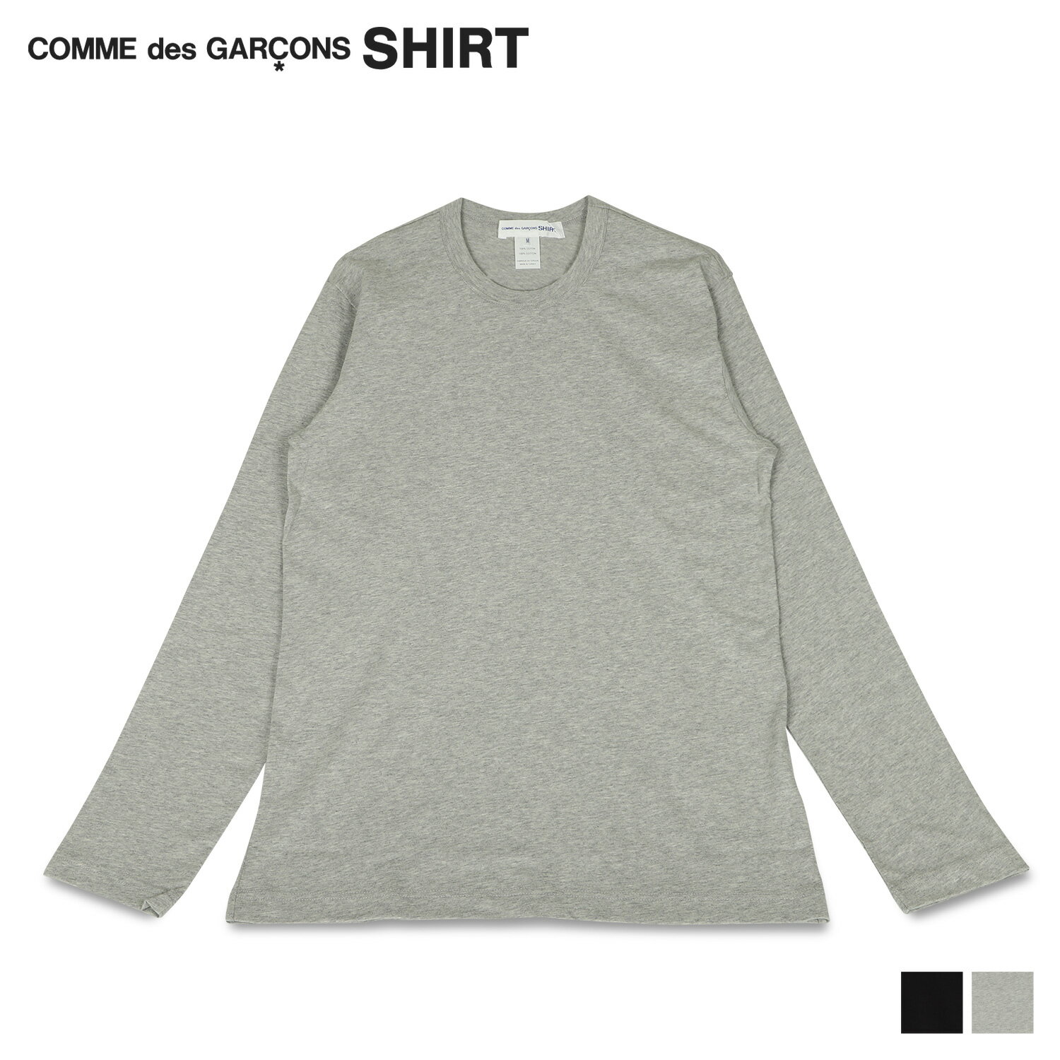  Comme des Garcons SHIRT コムデギャルソン シャツ Tシャツ 長袖 ロンT カットソー メンズ LONG SLEEVE SMALL LOGO BACK TEE ブラック グレー 黒 FH-T012