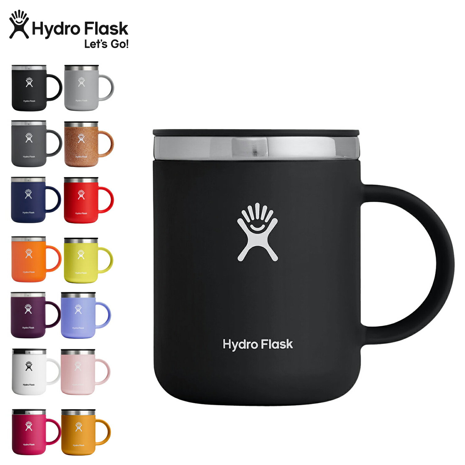  ハイドロフラスク Hydro Flask コーヒーマグ マグカップ コーヒーカップ 保温 ステンレス フタ付 CLOSEABLE COFFEE MUG ブラック グレー ネイビー オレンジ パープル 黒 5089331 アウトドア 母の日