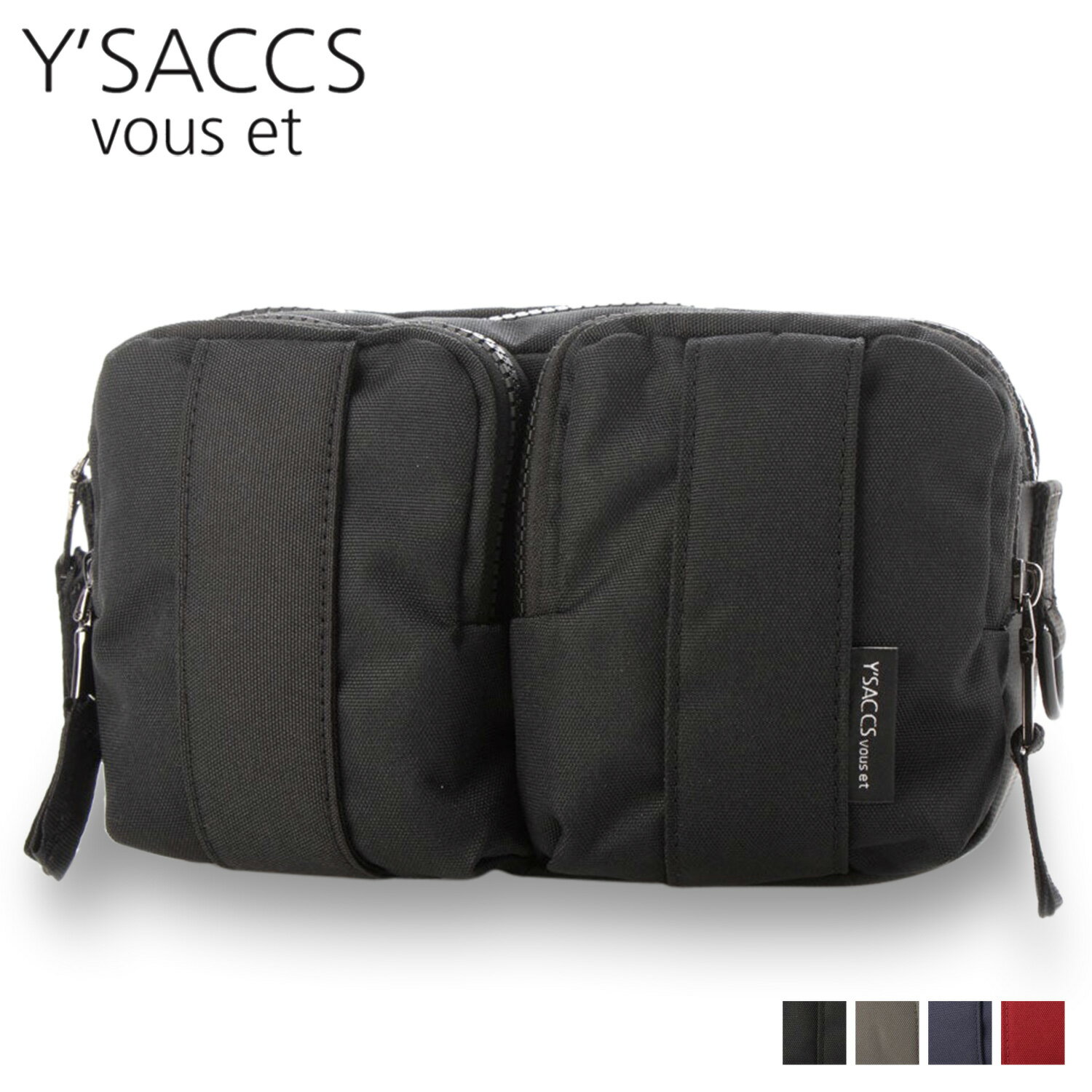 イザック バッグ YSACCS vous et イザックヴーエ ボディバッグ ウエストポーチ レディース BOX PLEATS WAIST POUCH ブラック グレー ネイビー ワイン 黒 YV006-02 母の日