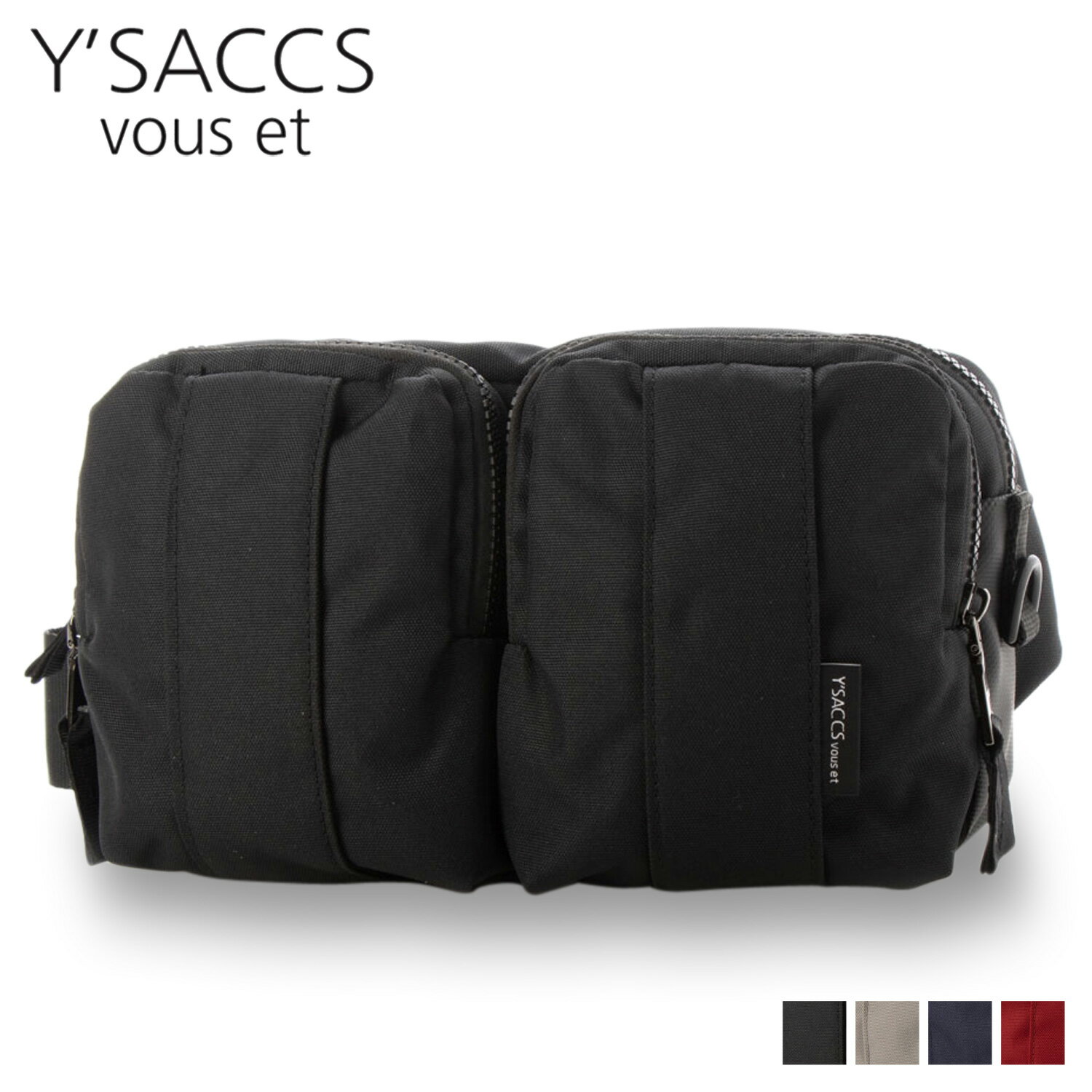 YSACCS vous et イザックヴーエ ボディバッグ ウエストポーチ レディース Mサイズ BOX PLEATS WAIST POUCH ブラック グレー ネイビー ワイン 黒 YV006-03 母の日