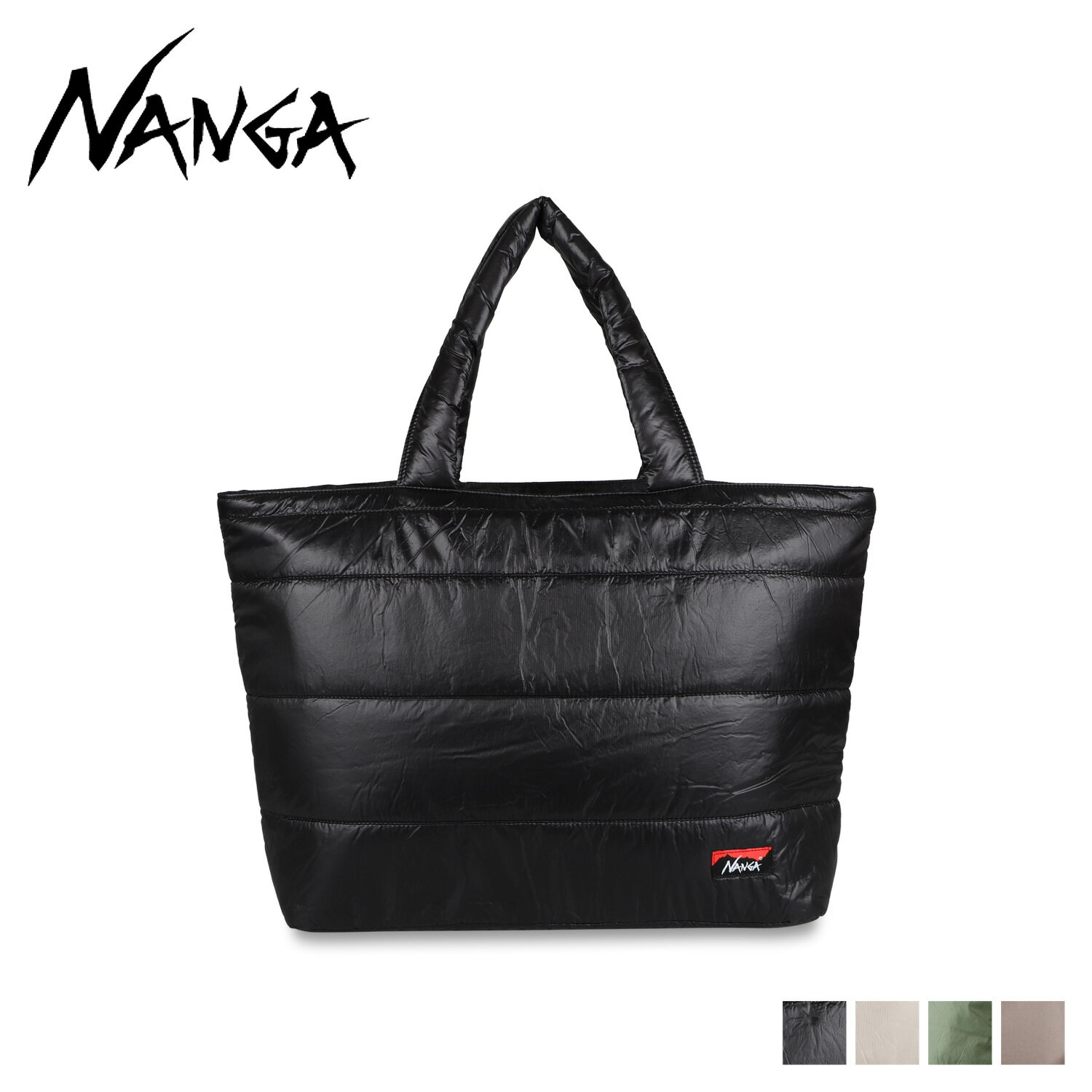 ナンガ NANGA トートバッグ エコ インサレーション メンズ レディース A4 ファスナー付き ECO INSULATION TOTE BAG ブラック ベージュ カーキ ブラウン 黒 N1E3BKN3