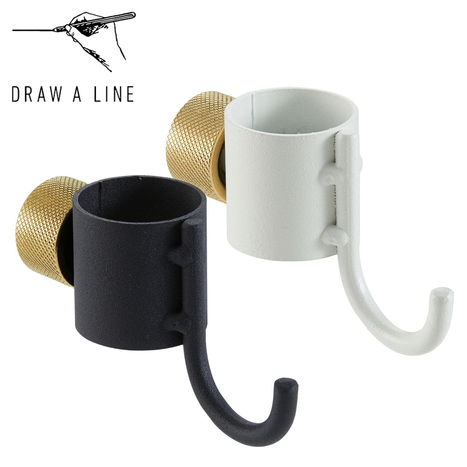 DRAW A LINE ドローアライン フック ハンガー 012 Hook A 縦専用 つっぱり棒 伸縮棒 壁 引っかけ 穴開けない D-HOA