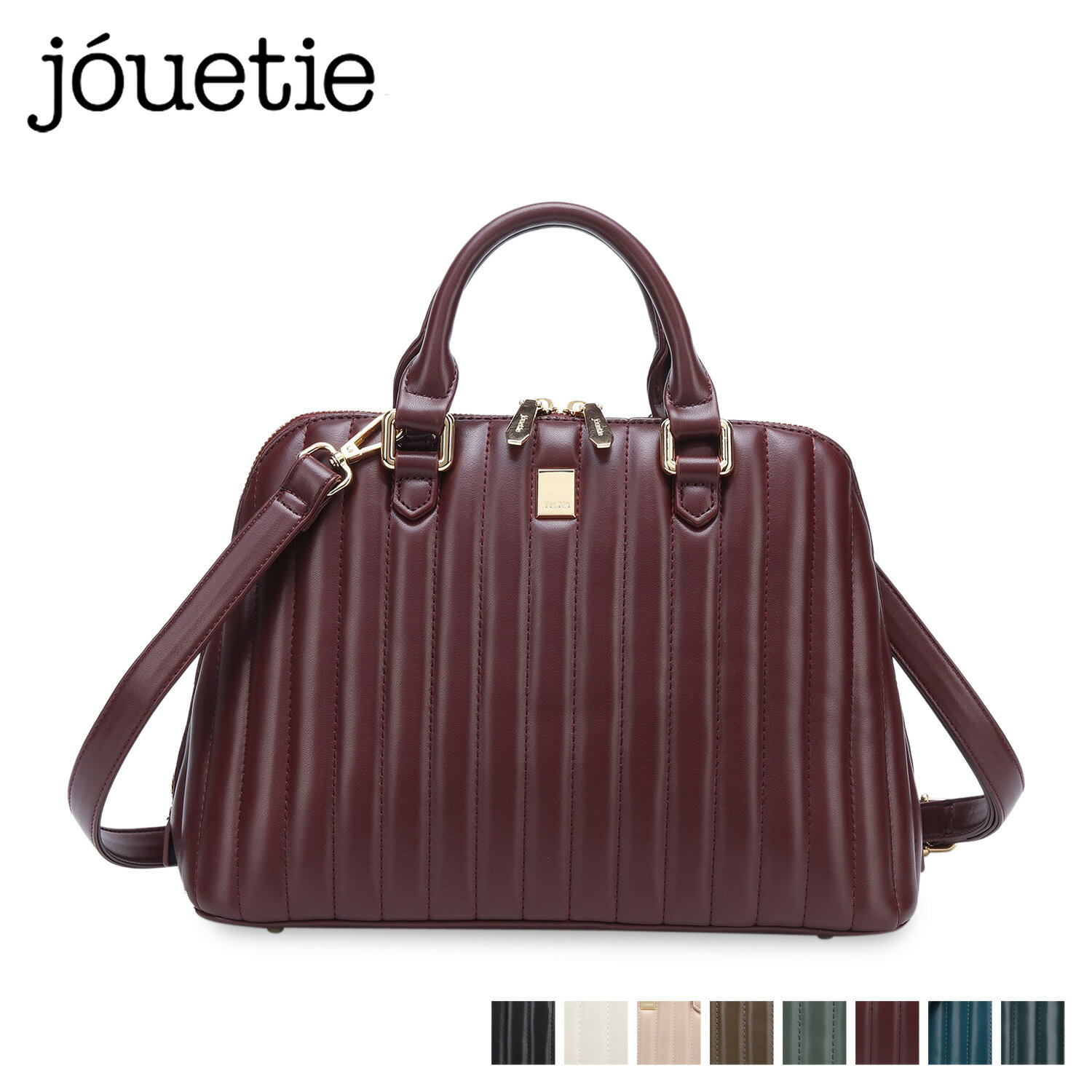  jouetie ジュエティ ショルダーバッグ レディース STRIPED STITCH HAND BAG ブラック アイボリーベージュ カーキ ワイン レッド ダーク ブルー グリーン 黒 JUT-80630B