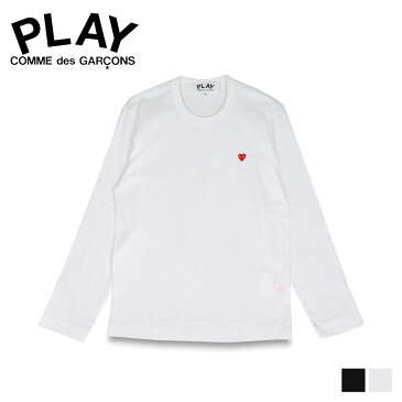 【最大1000円OFFクーポン】 PLAY COMME des GARCONS プレイ コムデギャルソン Tシャツ 長袖 メンズ カットソー ロンT レッドハート ロゴ LONG SLEEVE T-SHIRT ブラック ホワイト 黒 白 T308