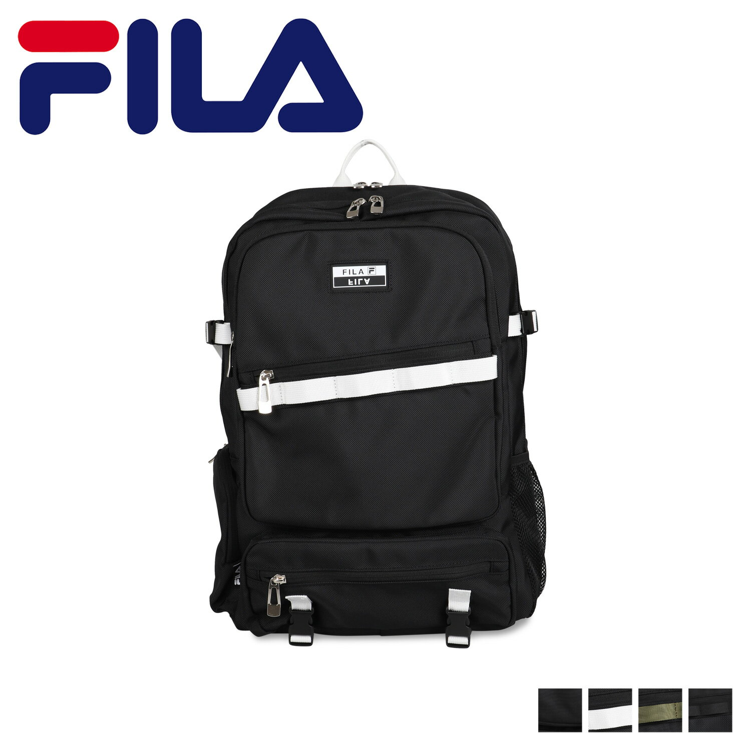 フィラ FILA リュック バッグ バックパック メンズ レディース 30L 撥水 大容量 通学 BACKPACK ブラック ホワイト カーキ オーロラ 黒 白 7765