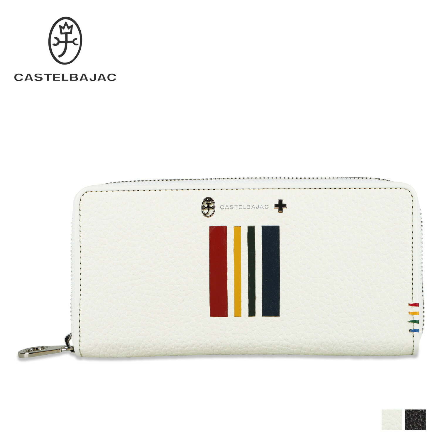 CASTELBAJAC カステルバジャック 財布 長財布 クワトロ メンズ レディース 本革 ラウンドファスナー QUATTRO SERIES LONG WALLET ブラック ホワイト 黒 白 58626