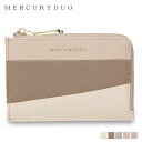 MERCURYDUO マーキュリーデュオ 財布 カードケース レディース L字ファスナー TRICO COLOR SLIM WALLET アイボリー グレージュ...