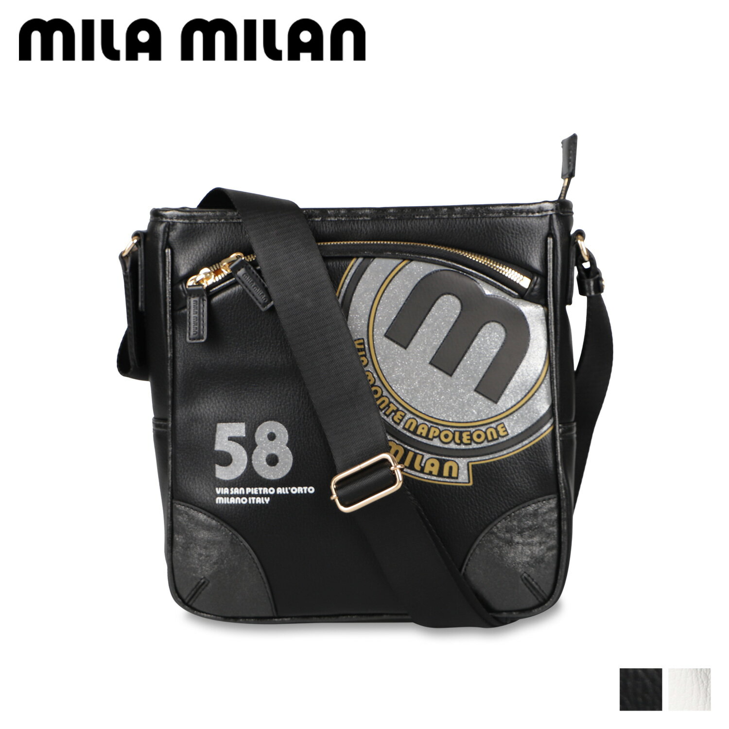 【最大1000円OFFクーポン発行中】 ミラ・ミラン mila milan バッグ ショルダーバッグ バビラ メンズ レディース 斜めがけ 撥水 BABYLA SHOULDER BAG ブラック ホワイト 黒 白 251101