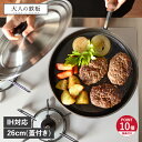 大人の鉄板 フライパン 26cm 厚板 蓋付き IH ガス対応 鉄 日本製 オークス OTS8102
