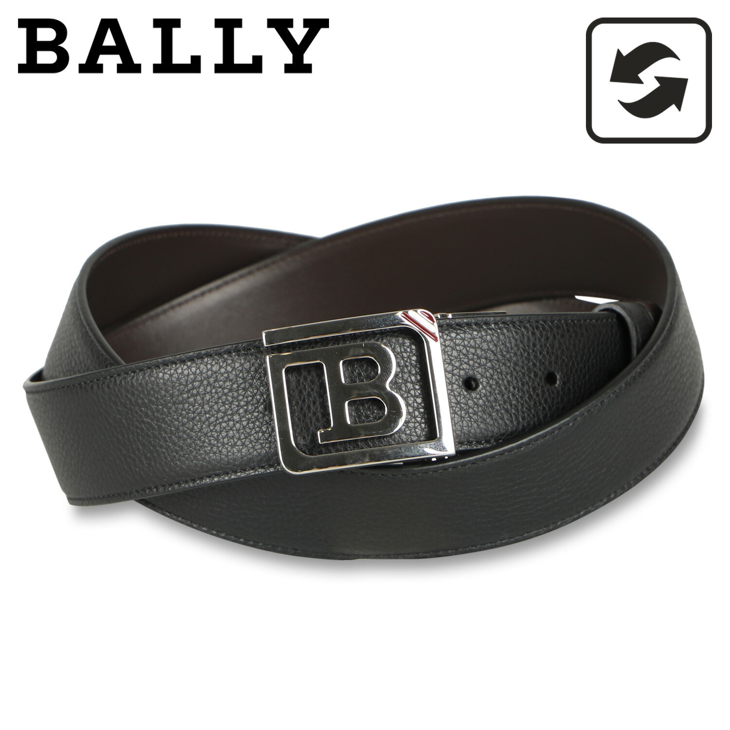 Bally バリー バーニーズ レザーベルト メンズ リバーシブル 本革 35mm BERNYS 35 M ブラック 黒