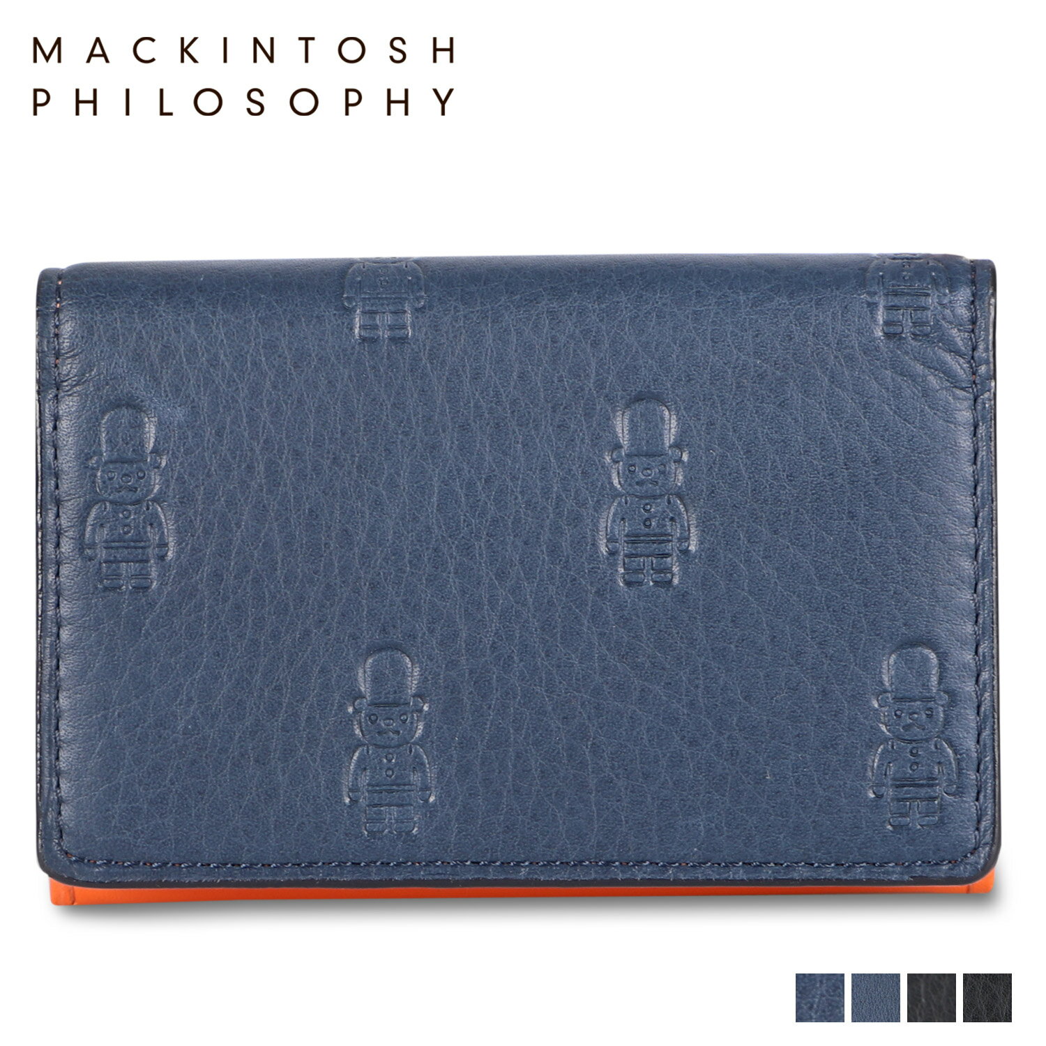 MACKINTOSH PHILOSOPHY マッキントッシュ フィロソフィー カードケース 名刺入れ 定期入れ メンズ 本革 CARD CASE ブラック ネイビー 黒 MAP-3070122