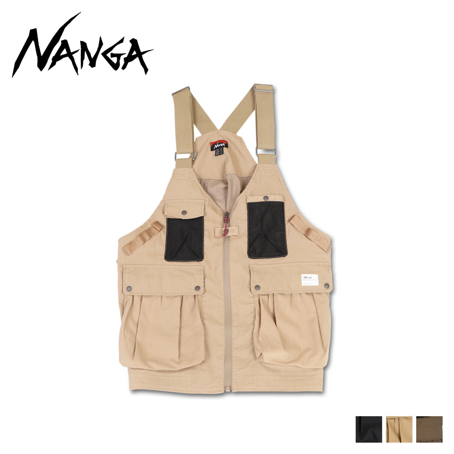 ナンガ NANGA ベスト アウター タキビ リップトップ フィールド メンズ アウトドア TAKIBI RIPSTOP FIELD VEST ブラック ベージュ グリーン 黒