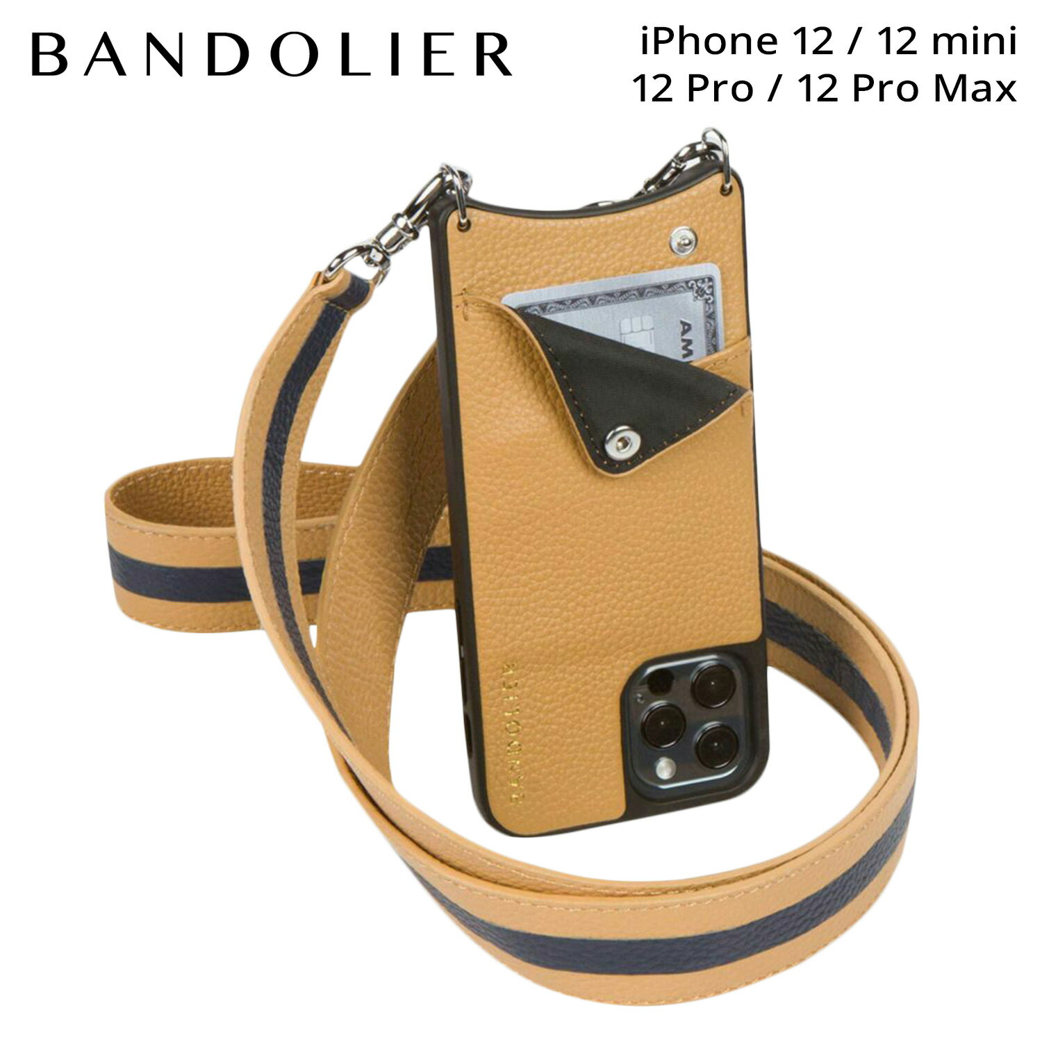 バンドリヤー BANDOLIER iPhone 12 mini iPhone 12 12Pro iPhone 12 Pro Max ケース スマホケース 携帯 ショルダー アイフォン アンジェラ メンズ レディース ANGELA GOLDENROD ベージュ 10AGL