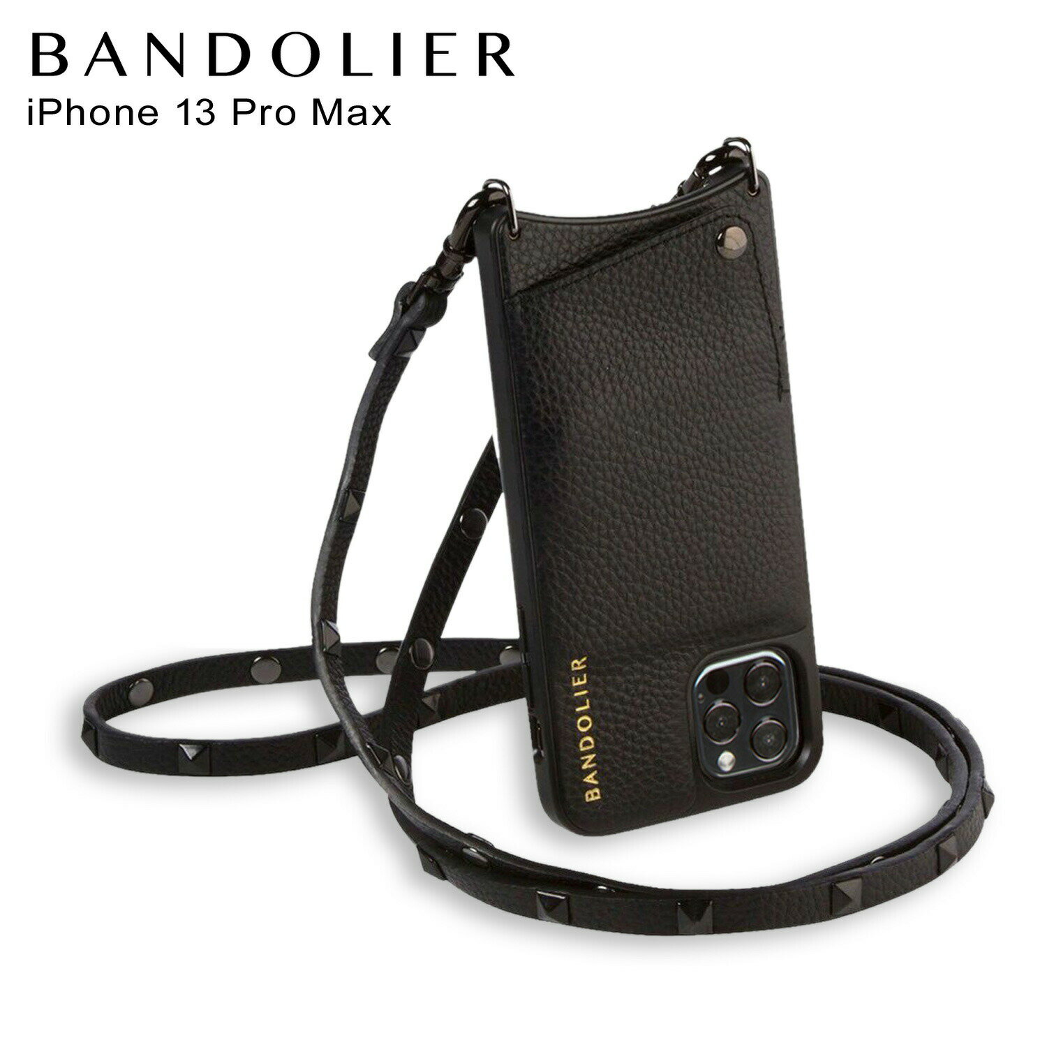  バンドリヤー BANDOLIER iPhone 13 mini iPhone 13 13Pro iPhone 13 Pro Max ケース スマホケース 携帯 ショルダー アイフォン サラ メンズ レディース SARAH ブラック 黒 10SAR