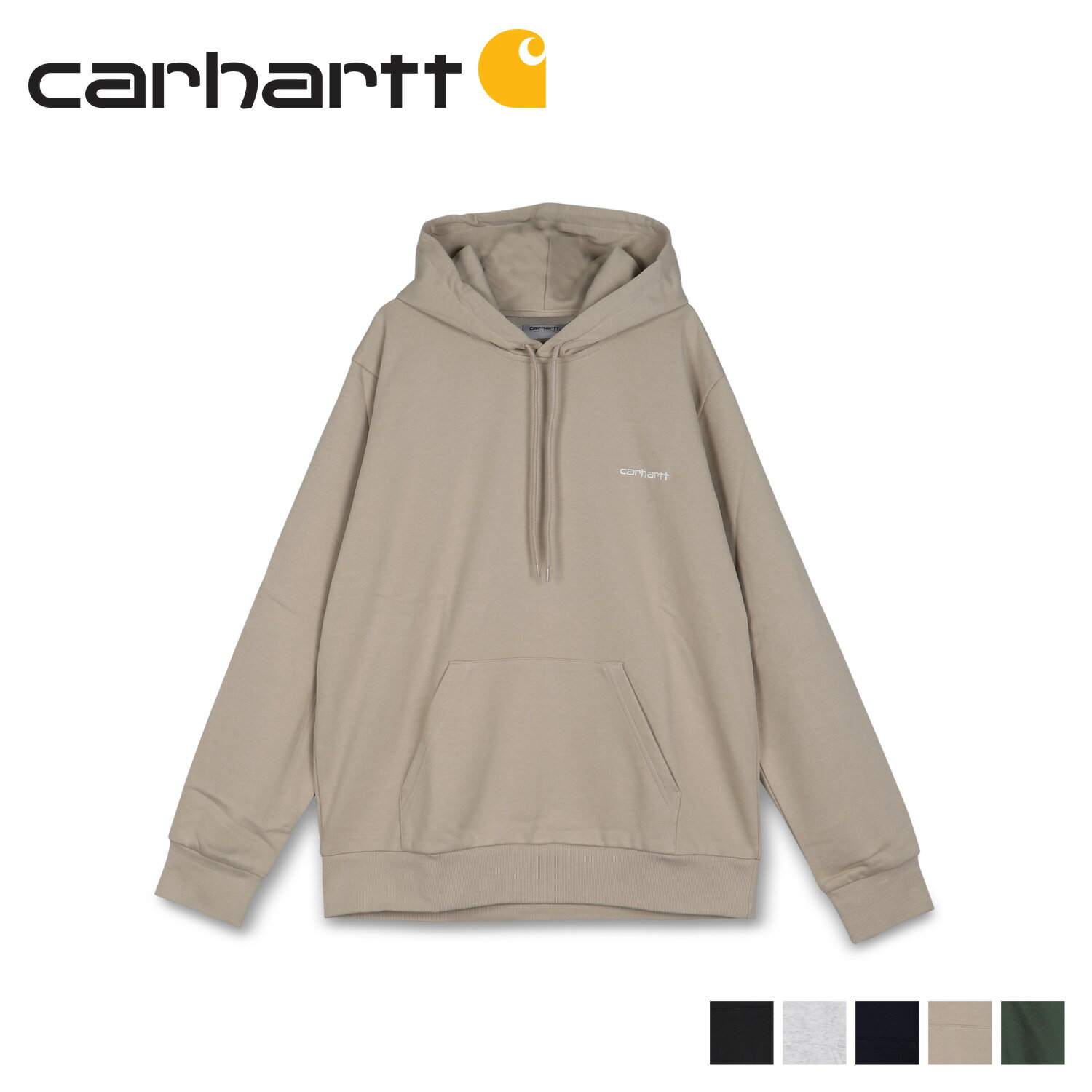 carhartt カーハート パーカー プルオーバー メンズ HOODED SCRIPT EMBROIDERY SWEATSHIRT ブラック グレー ダーク ネイビー ベージュ グリーン 黒 I028937