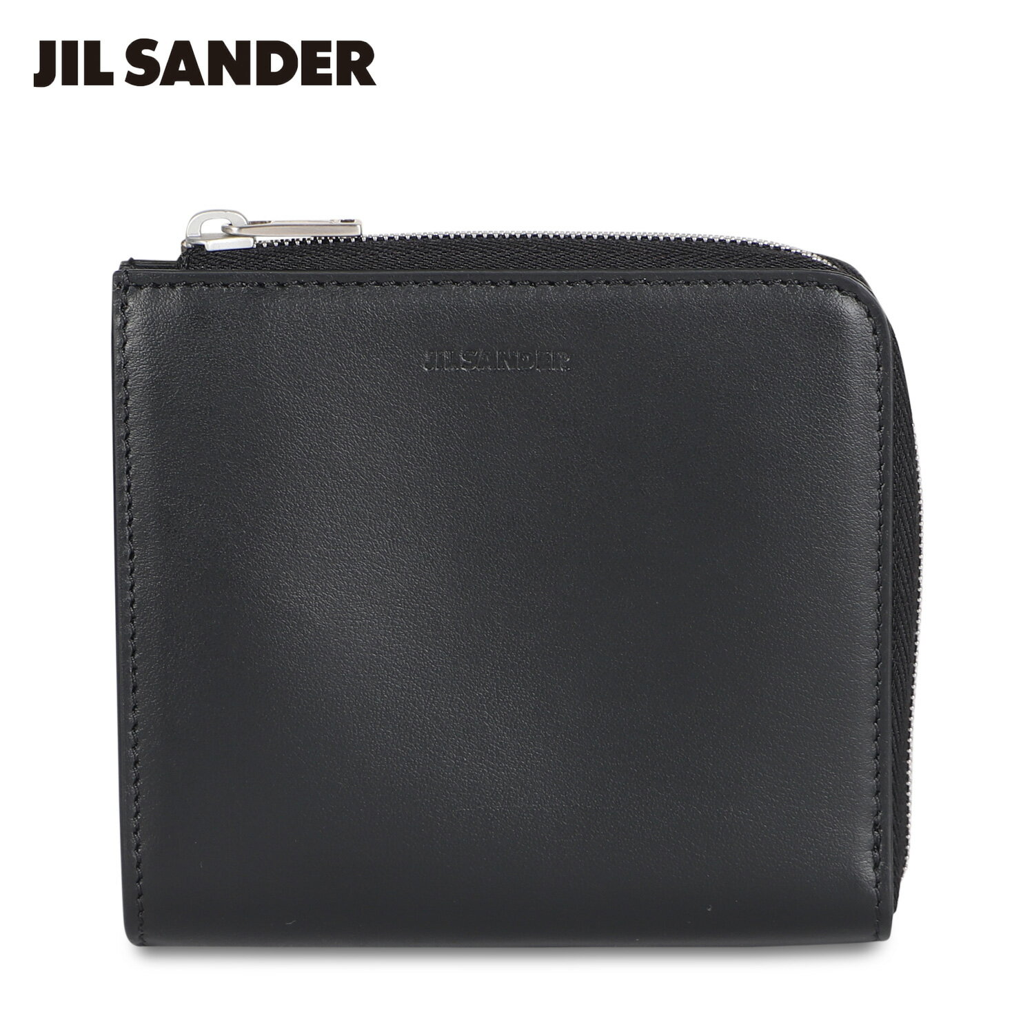 JIL SANDER ジルサンダー 財布 カードケース 名刺入れ 定期入れ メンズ レディース 本革 L字ファスナー CARD CASE ブラック 黒 J25UI0004 P4966