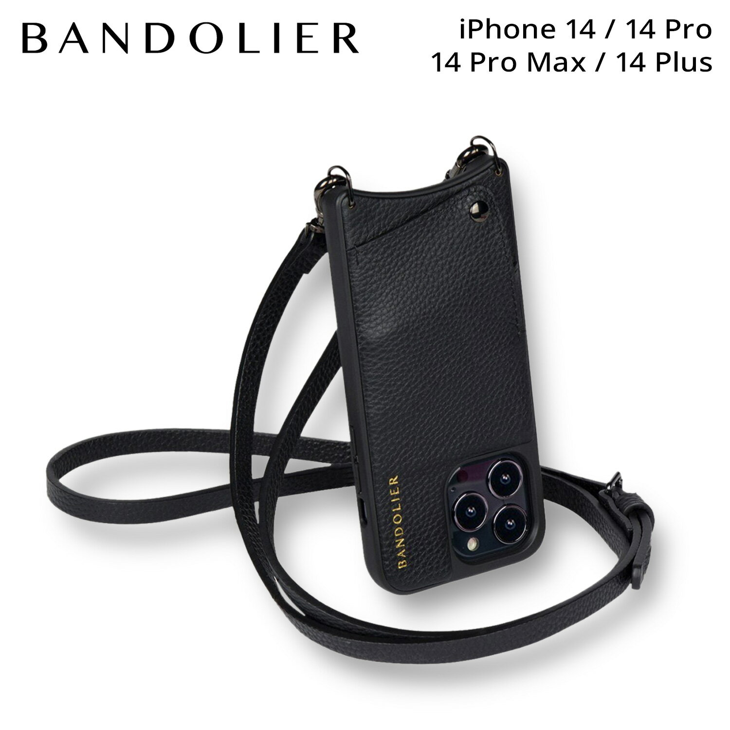 バンドリヤー BANDOLIER iPhone 14 14Pro iPhone 14 Pro Max iPhone 14 Plus ケース スマホケース 携帯 ショルダー アイフォン サラ ピューター メンズ レディース SARAH PEWTER ブラック 黒 10SAR