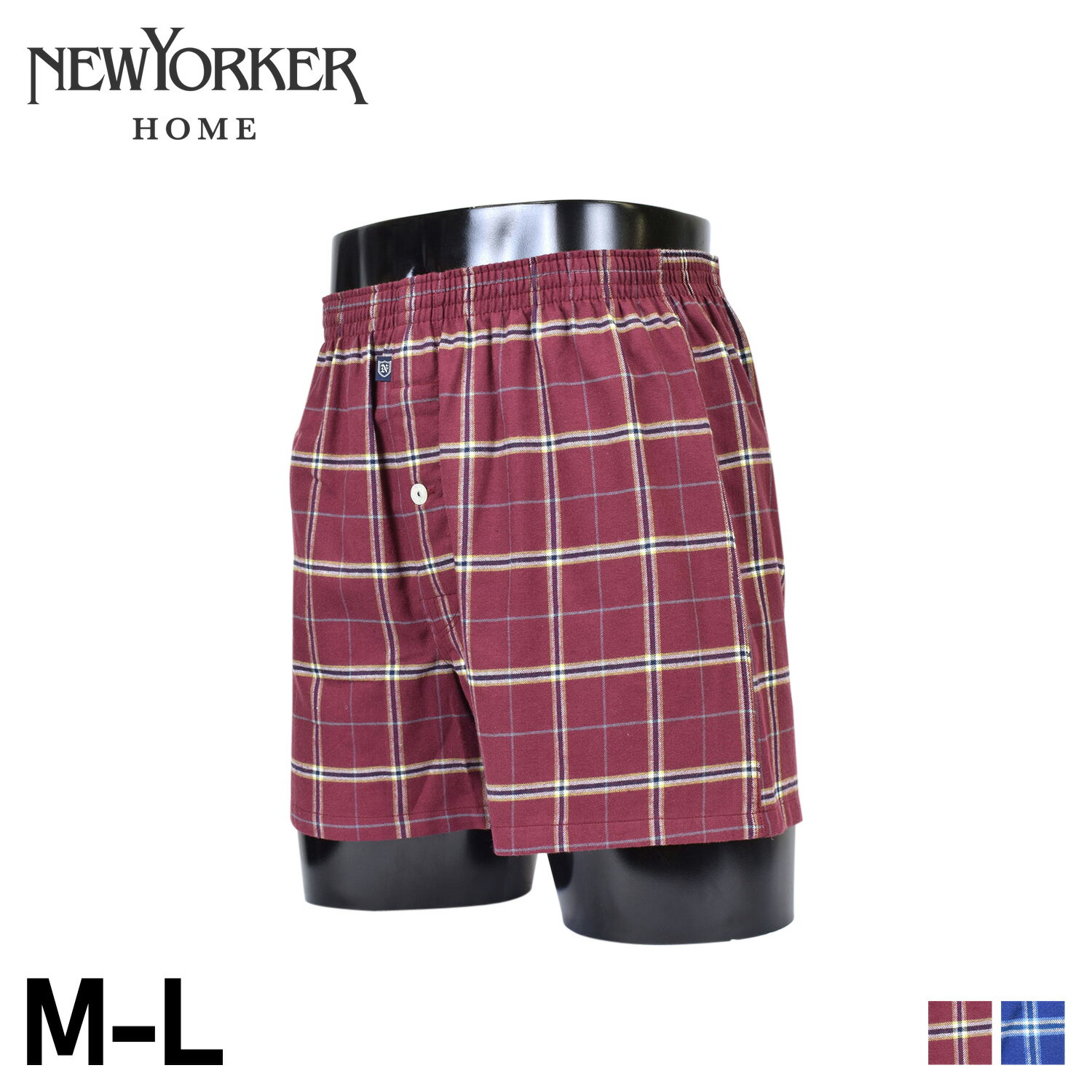 NEWYORKER HOME ニューヨーカーホーム トランクス メンズ 前開き インナー アンダーウェア パンツ 下着 TRUNKS レッド ブルー 0633-01