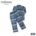 NEWYORKER HOME ニューヨーカーホーム ルームウェア 上下 メンズ パジャマ 長袖 前開き TAILORED PAJAMAS レッド ブルー 0636-80