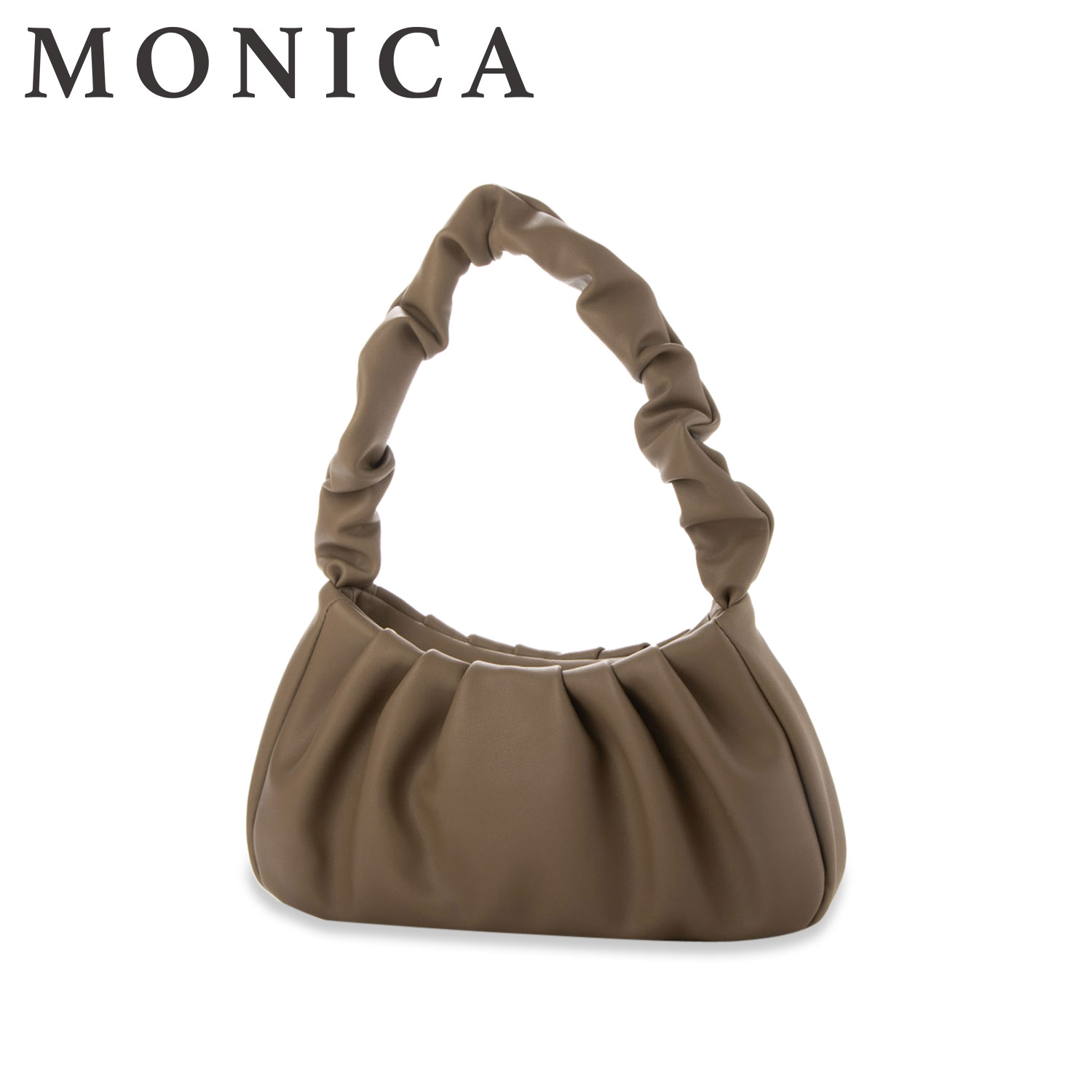 Rakuten - MONICA モニカ ハンドバッグ ショルダーバッグ レディース ギャザーハンドル 小さめ 軽量 SHOULDER BAG ベージュ MONI-1039