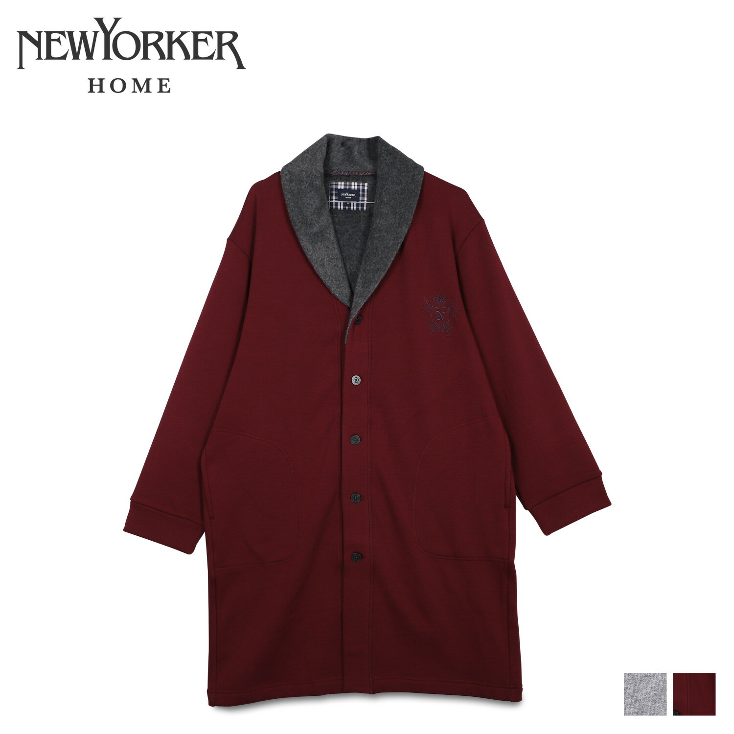 NEWYORKER HOME ニューヨーカーホーム ジャケット ボア アウター ロングジャケット メンズ LONG JACKET グレー ワインレッド 0257-99