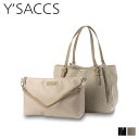 Y’SACCS イザック トートバッグ レディース 軽量 ポーチ付き ドットジャカード TOTE BAG ブラック アイボリー 黒 10-002-01 母の日