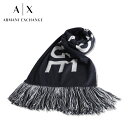 アルマーニ マフラー（メンズ） ARMANI EXCHANGE アルマーニエクスチェンジ マフラー ストール メンズ レディース ビッグロゴ MUFFLER STOLE ネイビー 6GZ42Q ZMS1Z 1510