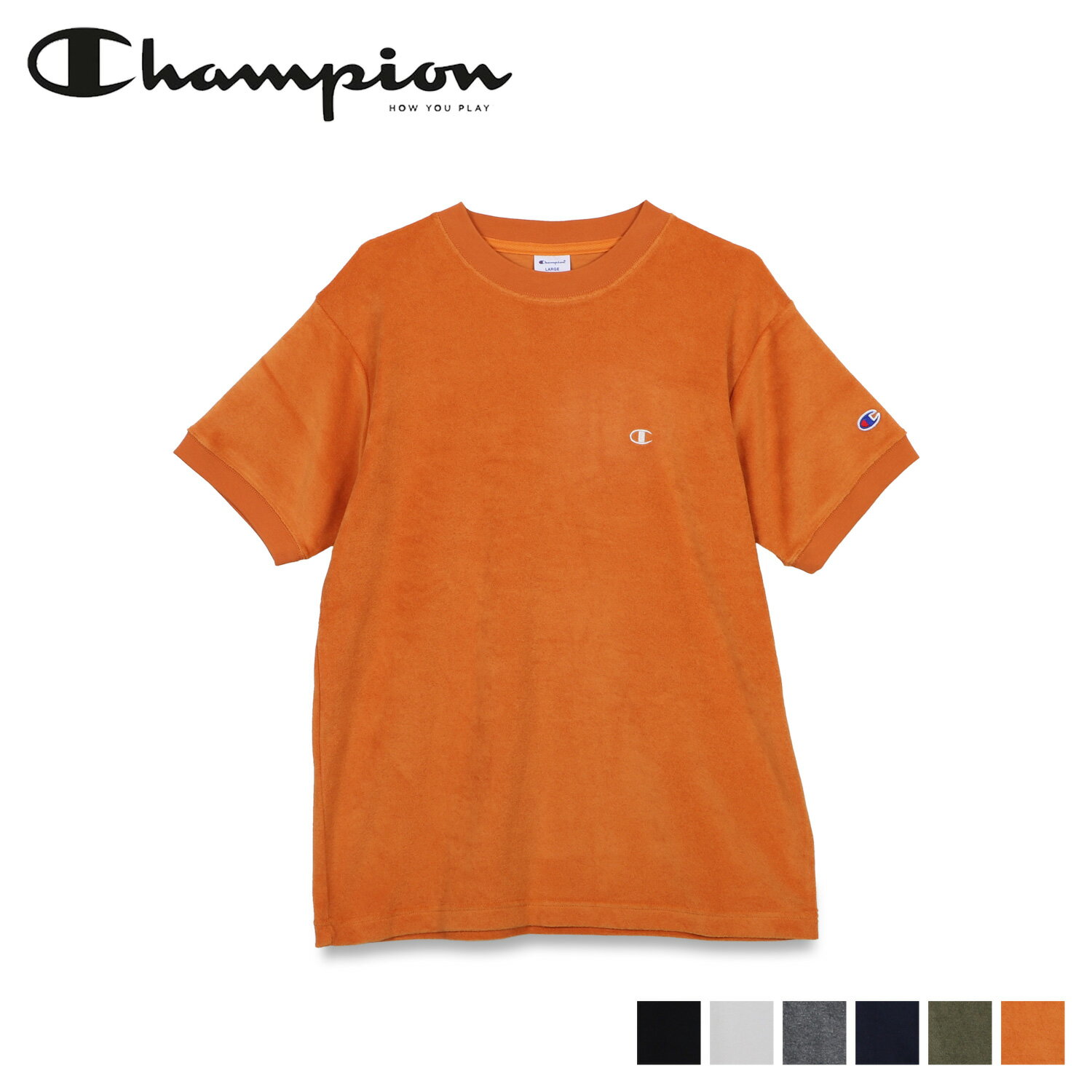 Champion チャンピオン Tシャツ 半袖 メンズ SHORT SLEEVE T-SHIRT ブラック ホワイト チャコール グレー ネイビー カーキ オレンジ 黒 白 C3-X359