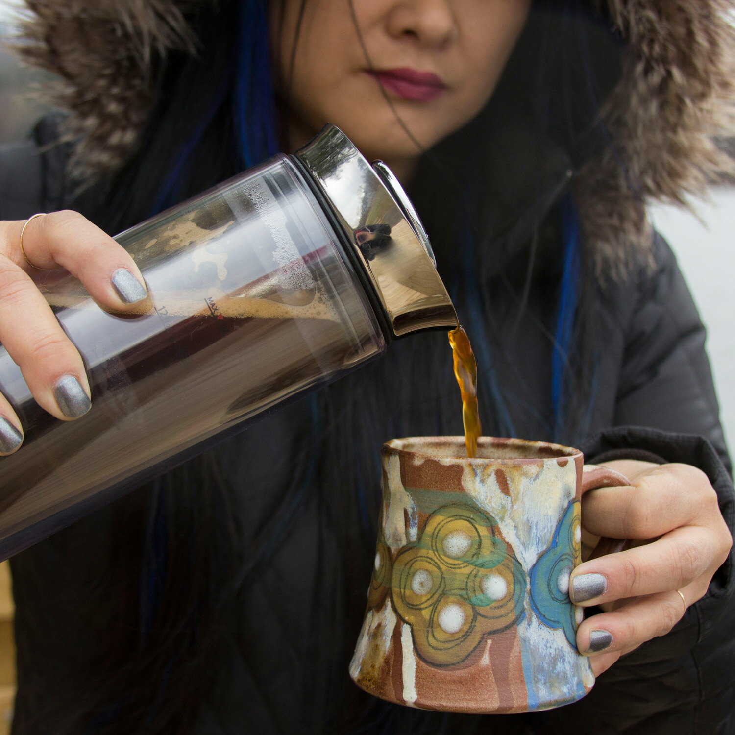 AMERICANPRESS ����ꥫ��ץ쥹 �����ҡ��᡼���� �����ҡ��ץ쥹 �ե����ץ쥹 414ml COFFEE PRESS ����С� ALB001 �����ȥɥ�