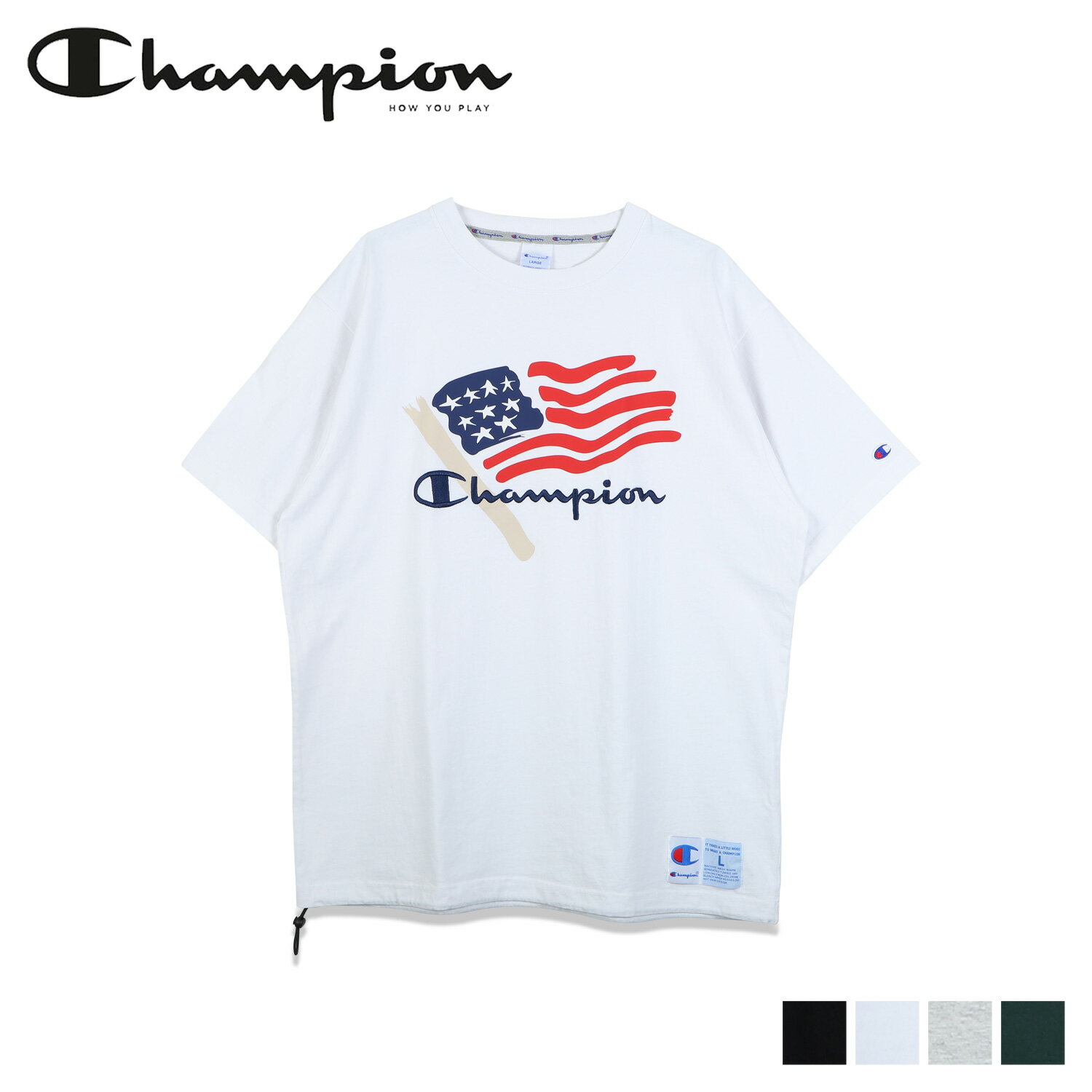 Champion ԥ T Ⱦµ  SHORT SLEEVE T-SHIRT ֥å ۥ磻 졼 ꡼   C3-X322