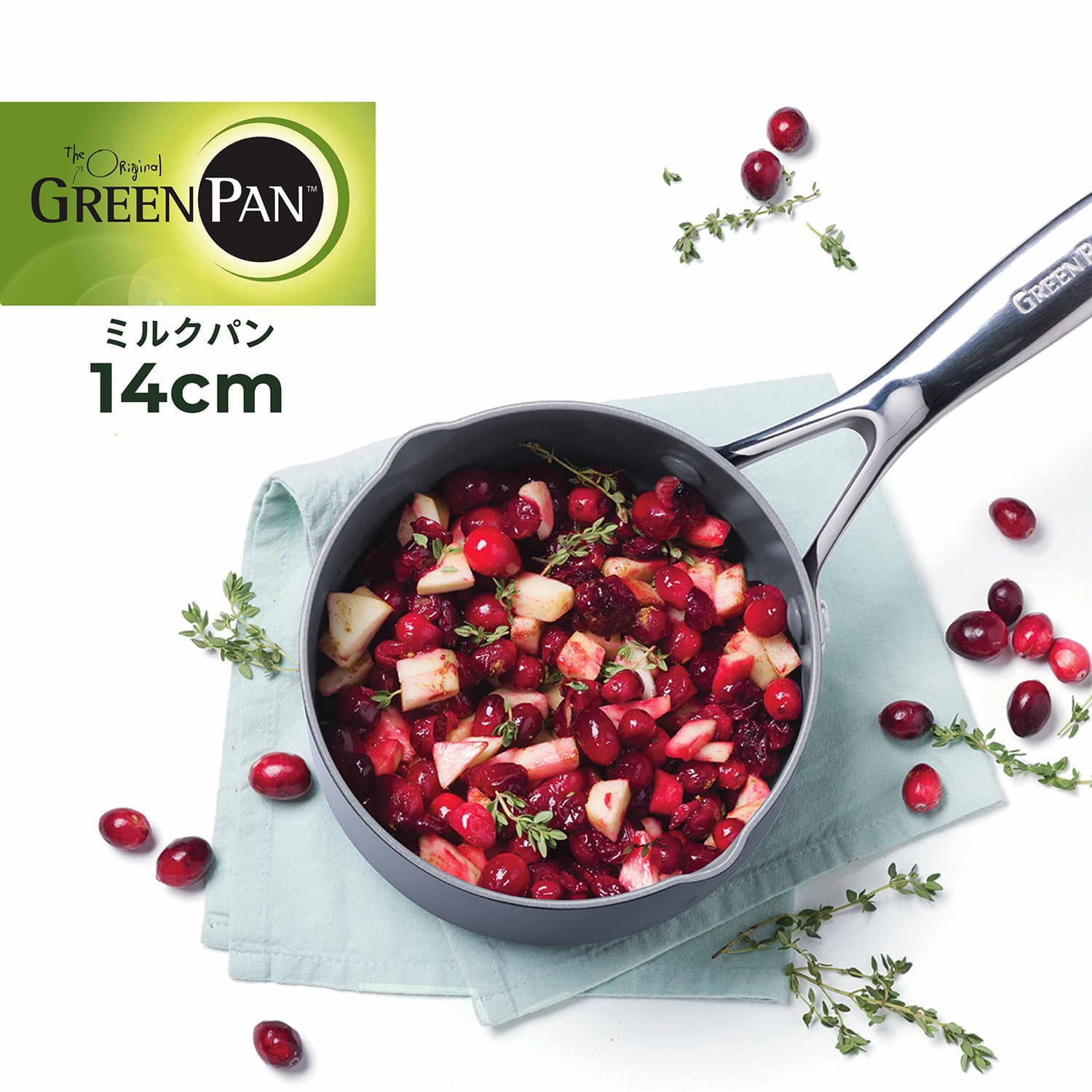 GREENPAN グリーンパン ミルクパン 片手鍋 ヴェニスプロ 1.0L 14cm IH ガス対応 VENICE PRO ブラック 黒 CC000657-001(3)