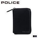 POLICE ポリス ラウンドショートウォレット 財布 二つ折り メンズ 本革 ラウンドファスナー ROUND SHORT WALLET ブラック 黒 PA-7...