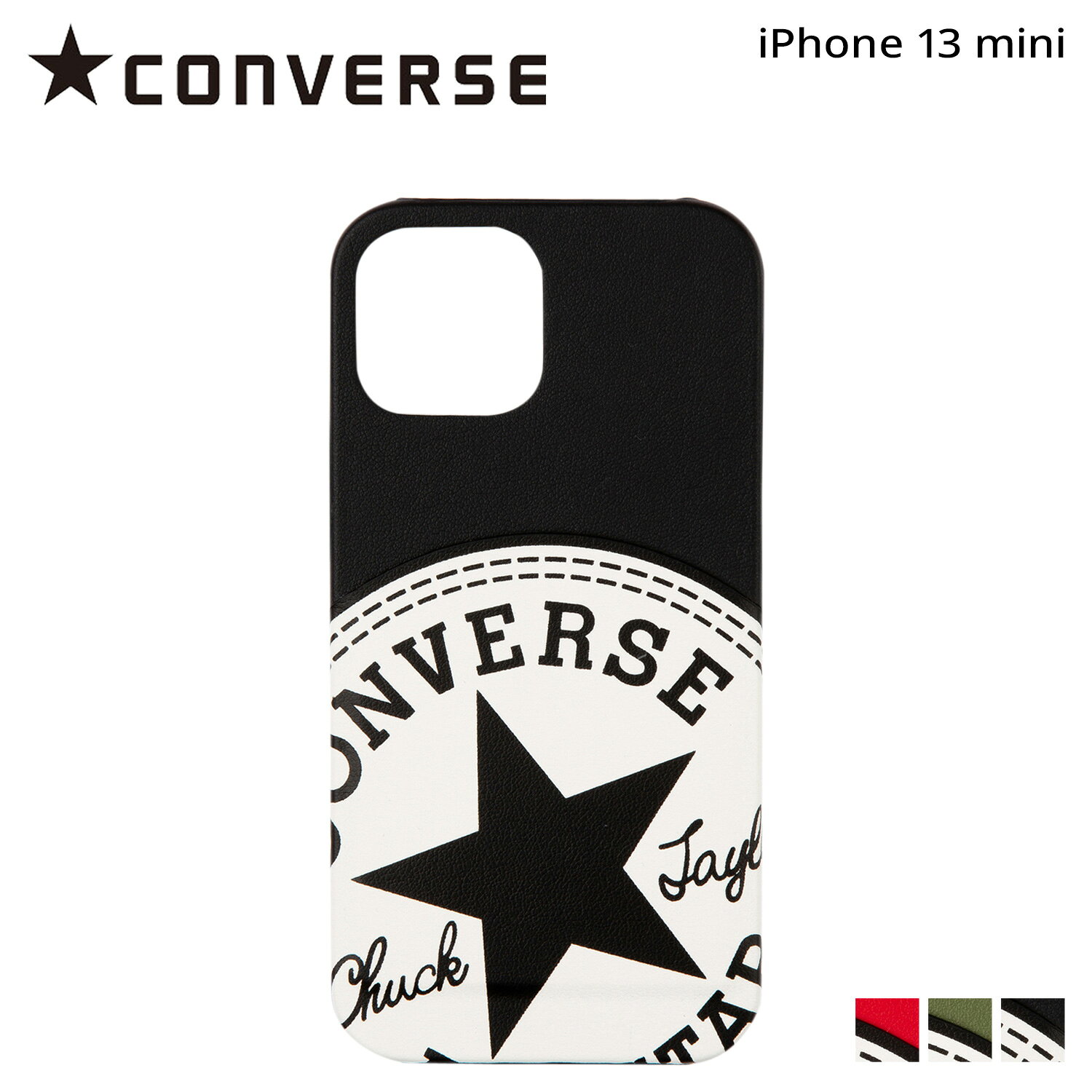 CONVERSE コンバース iPhone13 mini スマホケース メンズ レディース 携帯 アイフォン BIG CIRCLE LOGO PU LEATHER BACK CASE ホワイト 白 【メール便】
